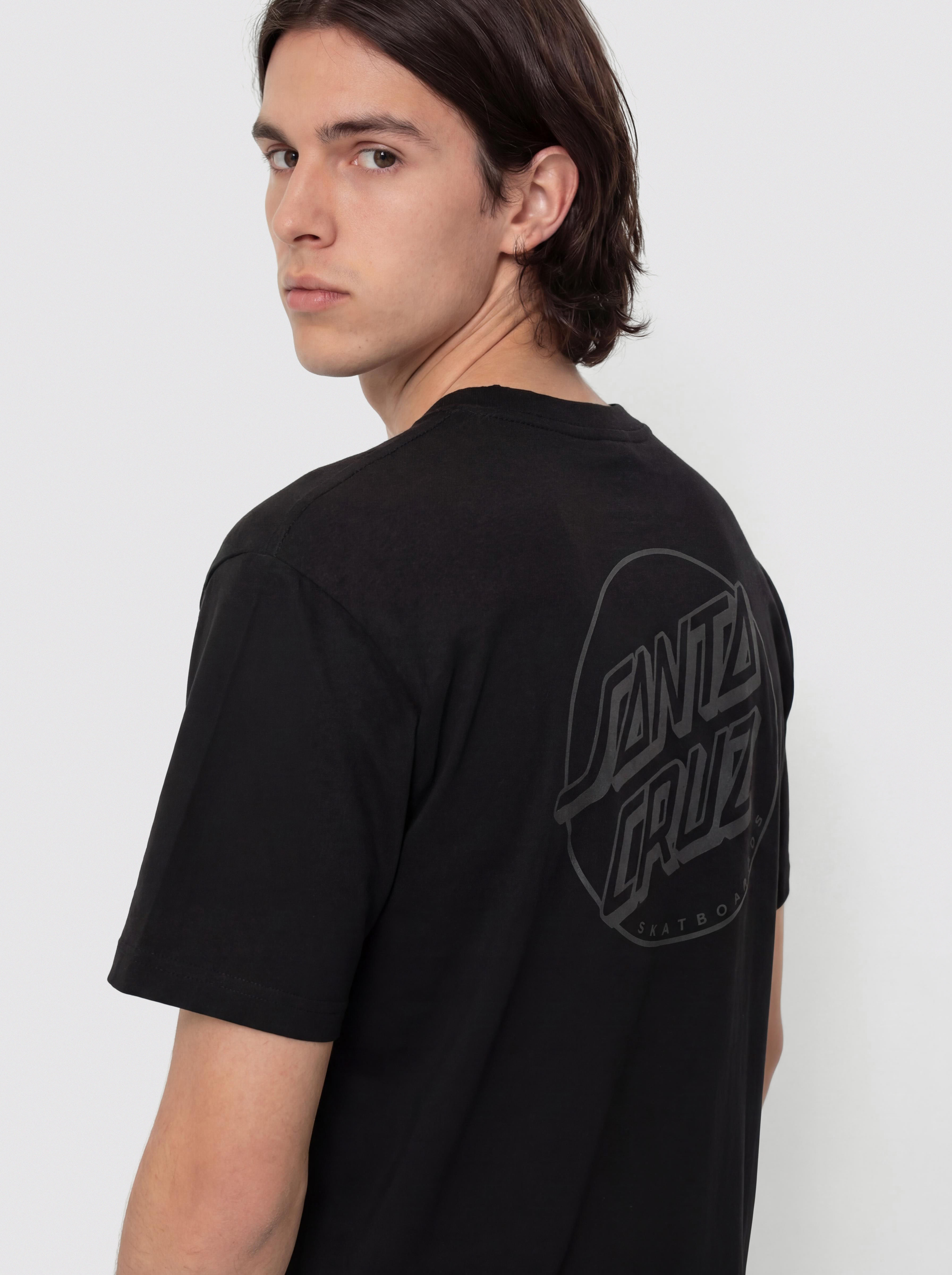Santa Cruz Tonal Opus Dot Stripe T-Shirt (black)