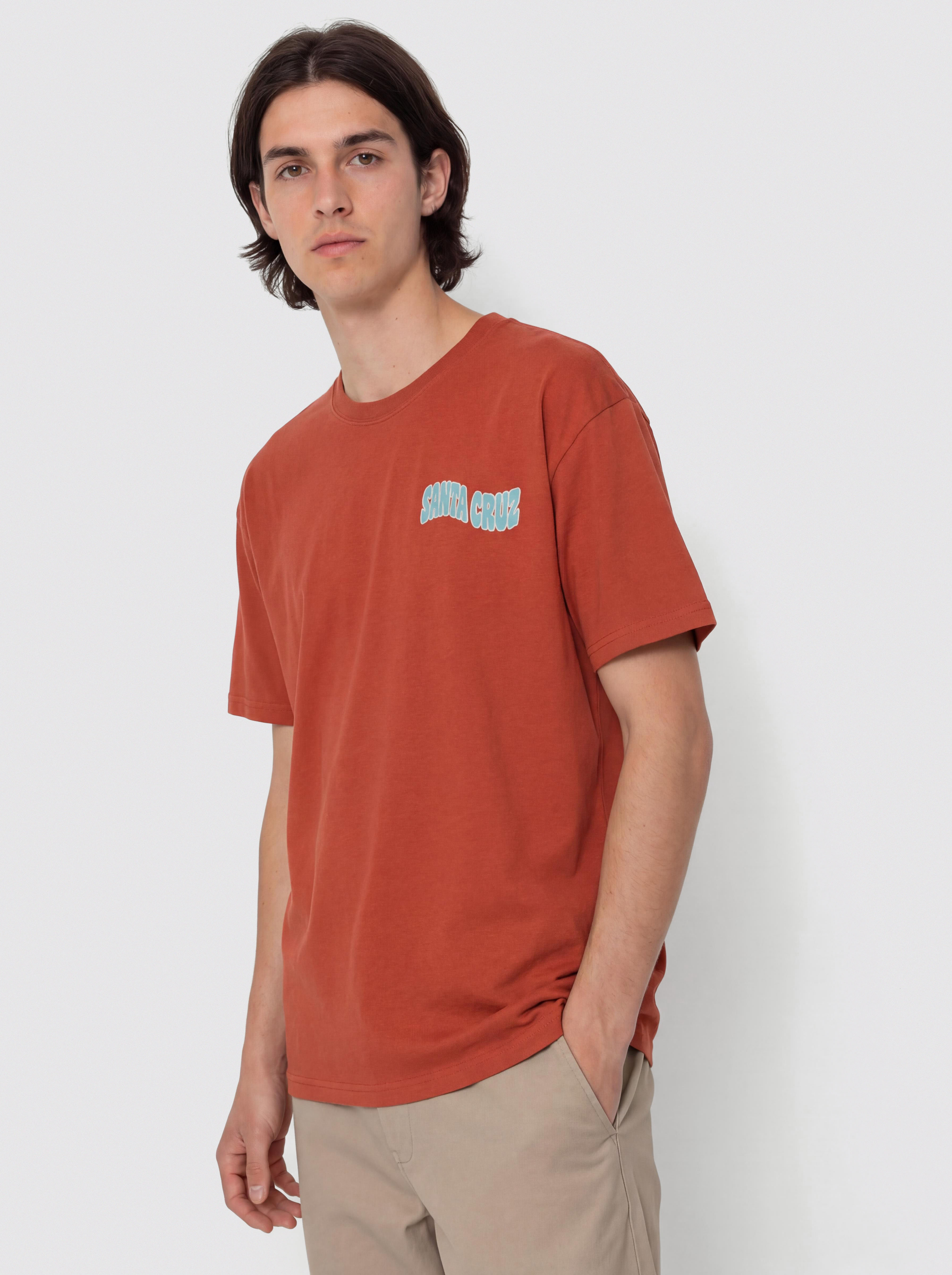 Santa Cruz Tiki Hand Strip T-Shirt (dark rust)