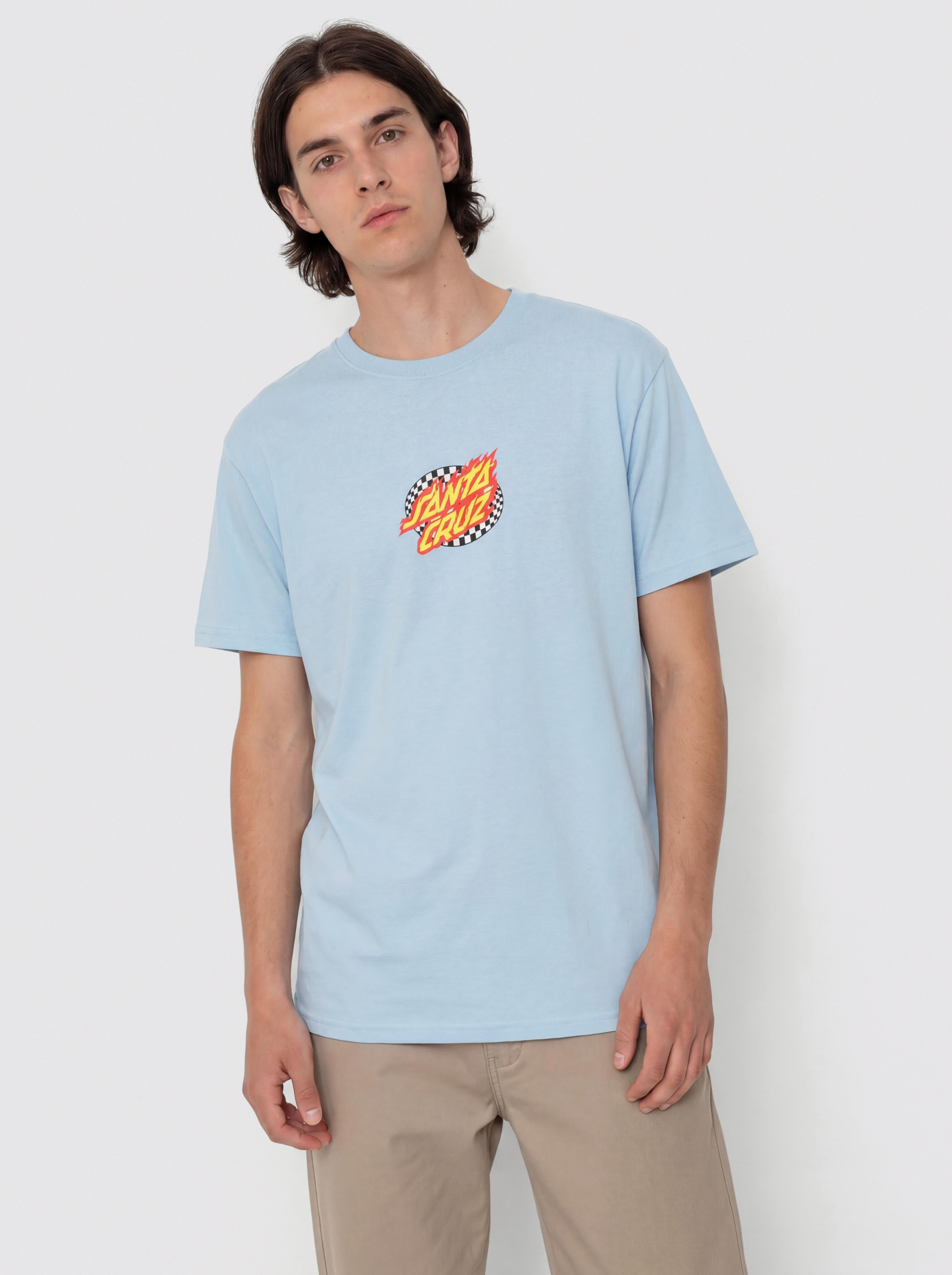 Santa Cruz T-Shirt Oval Check Flame Front (crystal blue)
