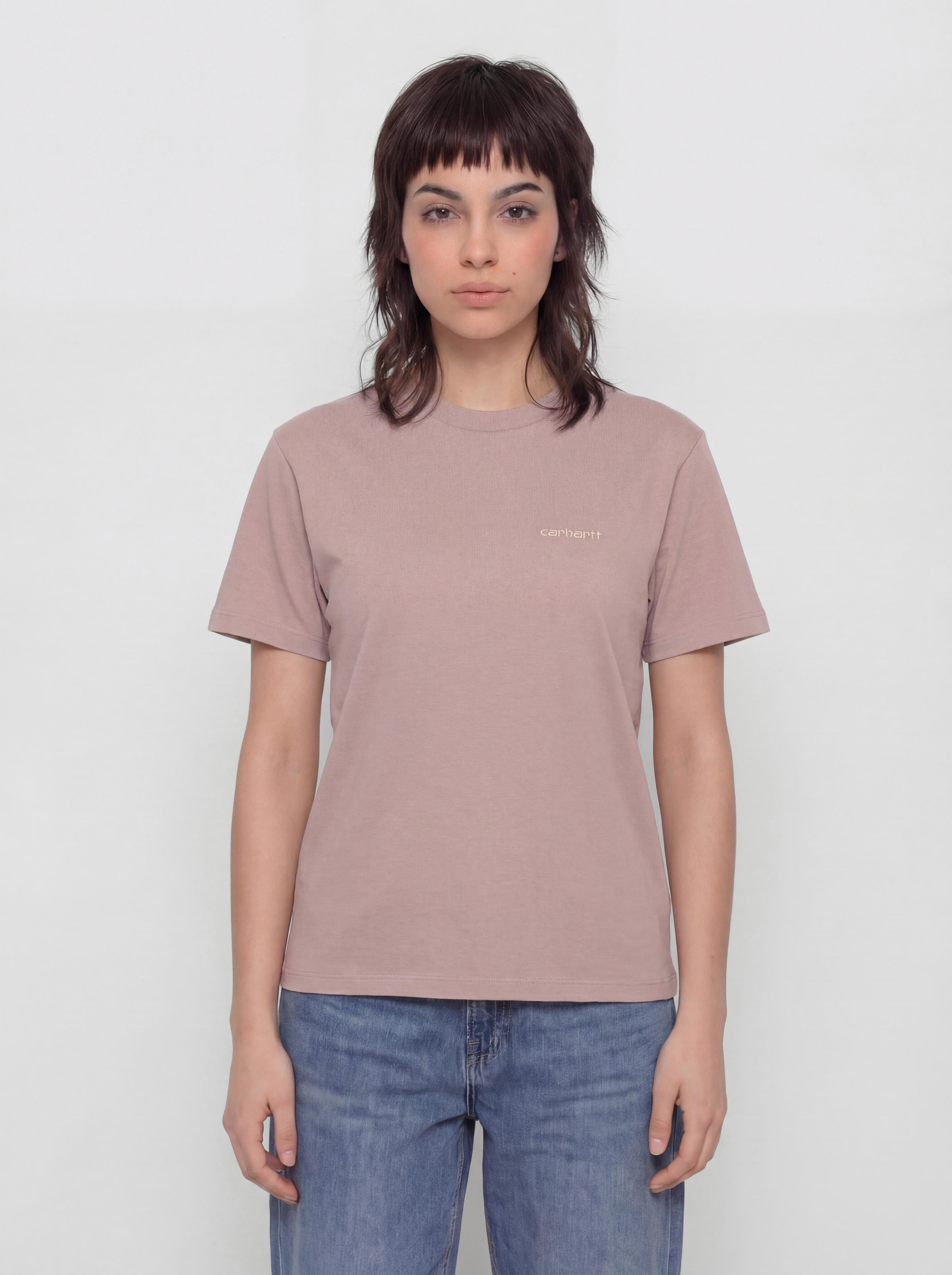 Carhartt WIP T-Shirt Script Embroidery Wmn (gentle pink/cinnerus)