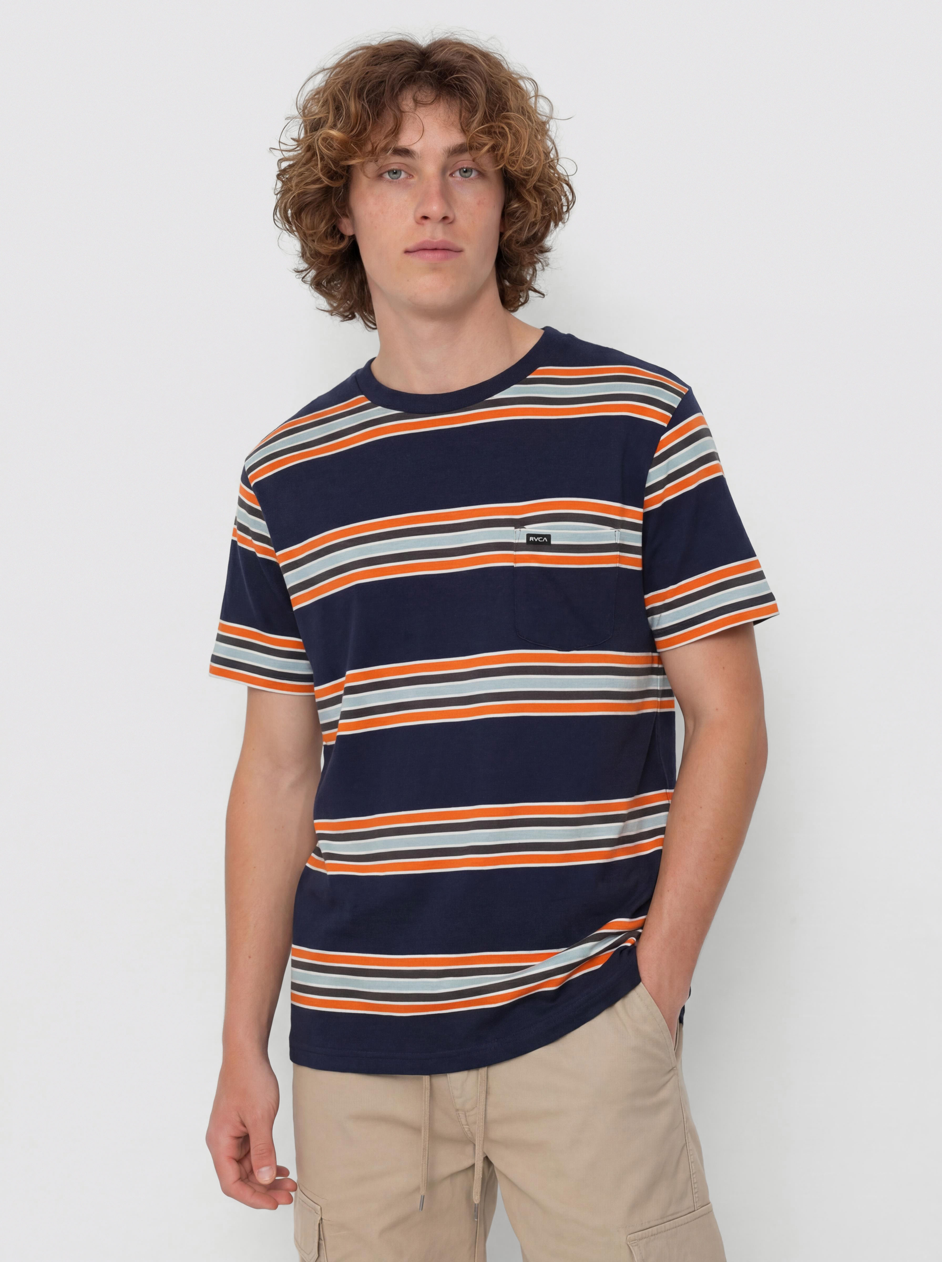 RVCA Somedays Stripe T-shirt (navy marine)