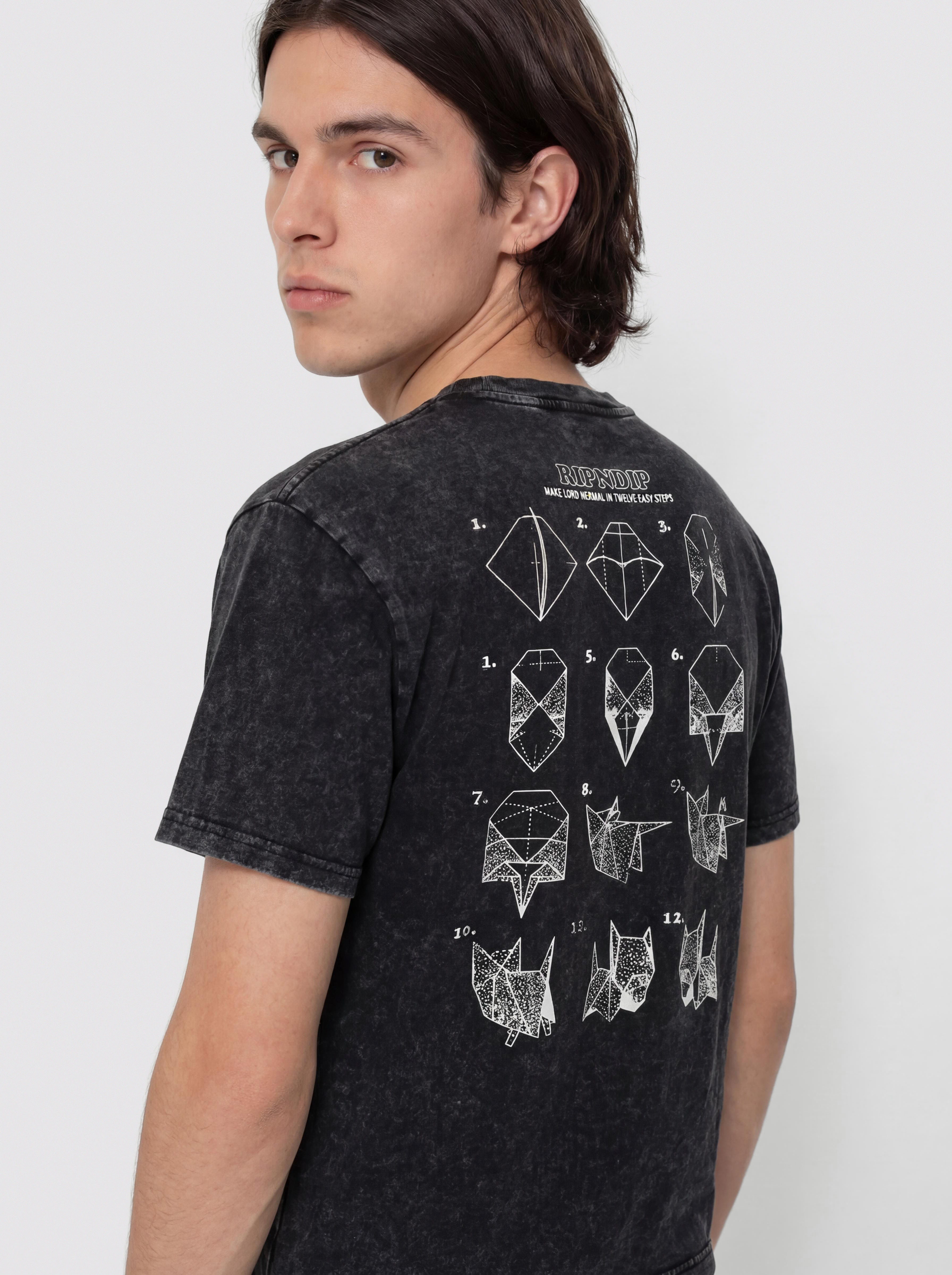 RipNDip Origami T-Shirt - black (black vintage wash)