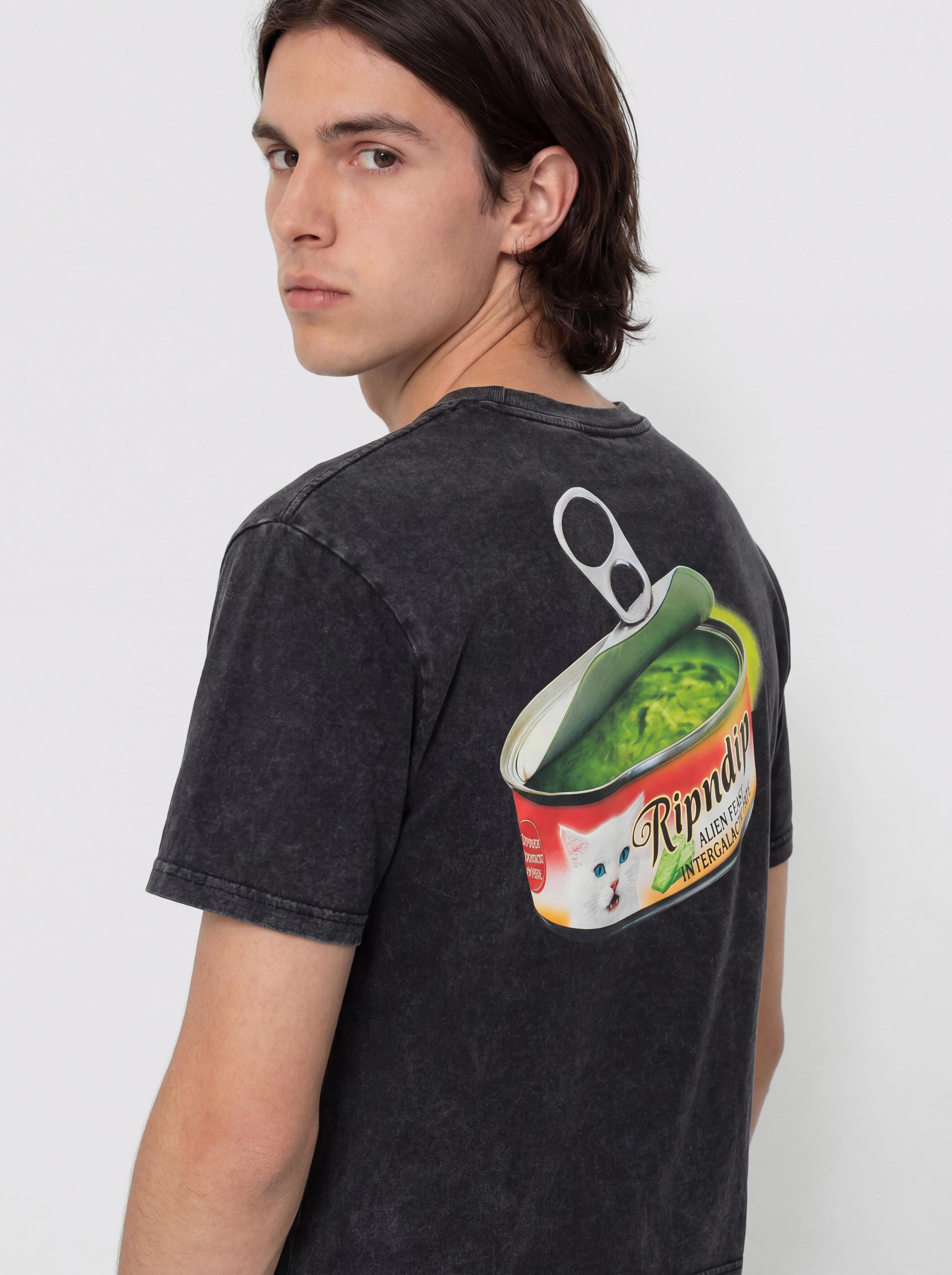 RipNDip Gourmet Cat Food T-Shirt (black vintage wash)