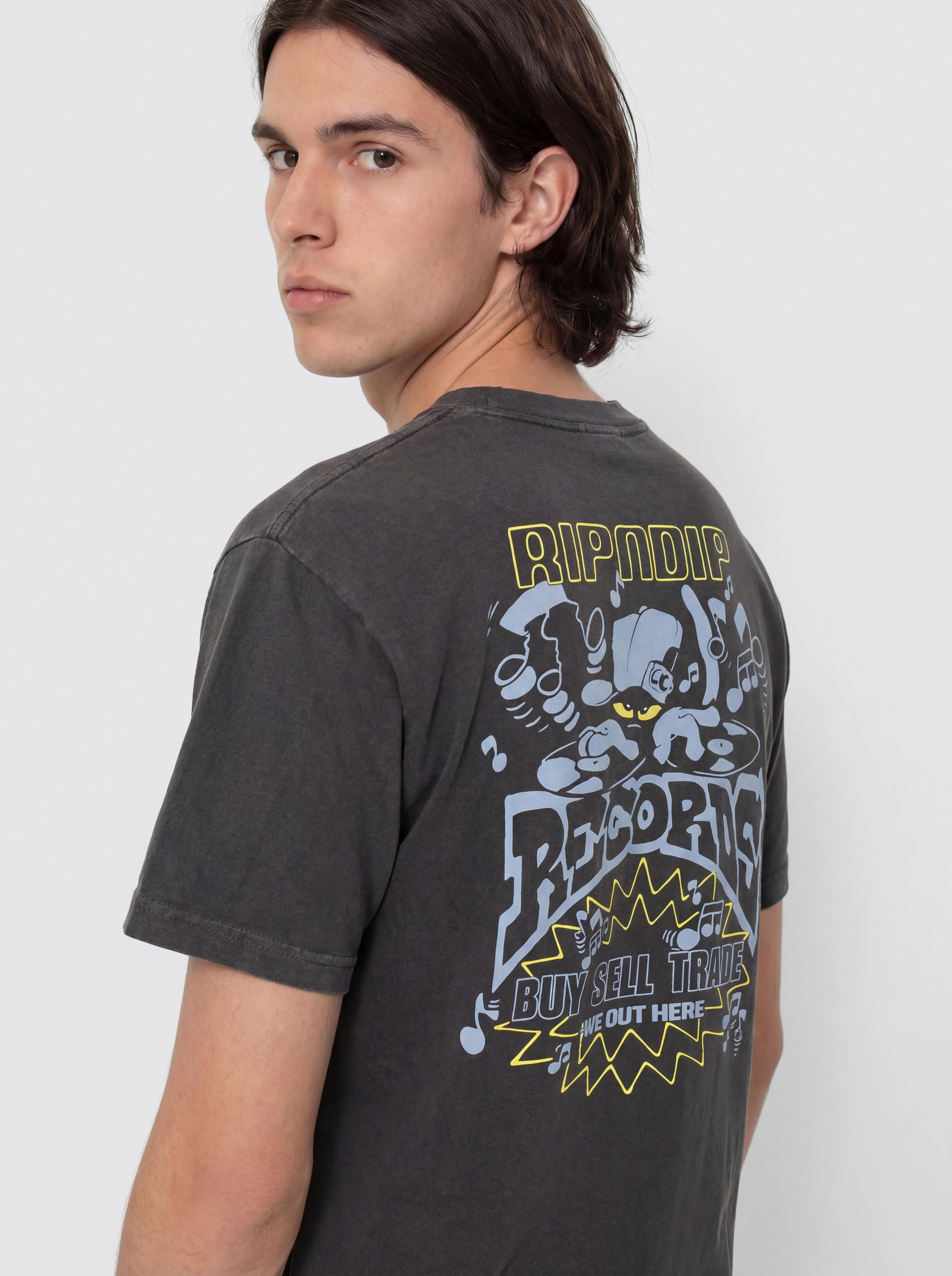 RipNDip Records T-Shirt - black (charcoal sun fade)