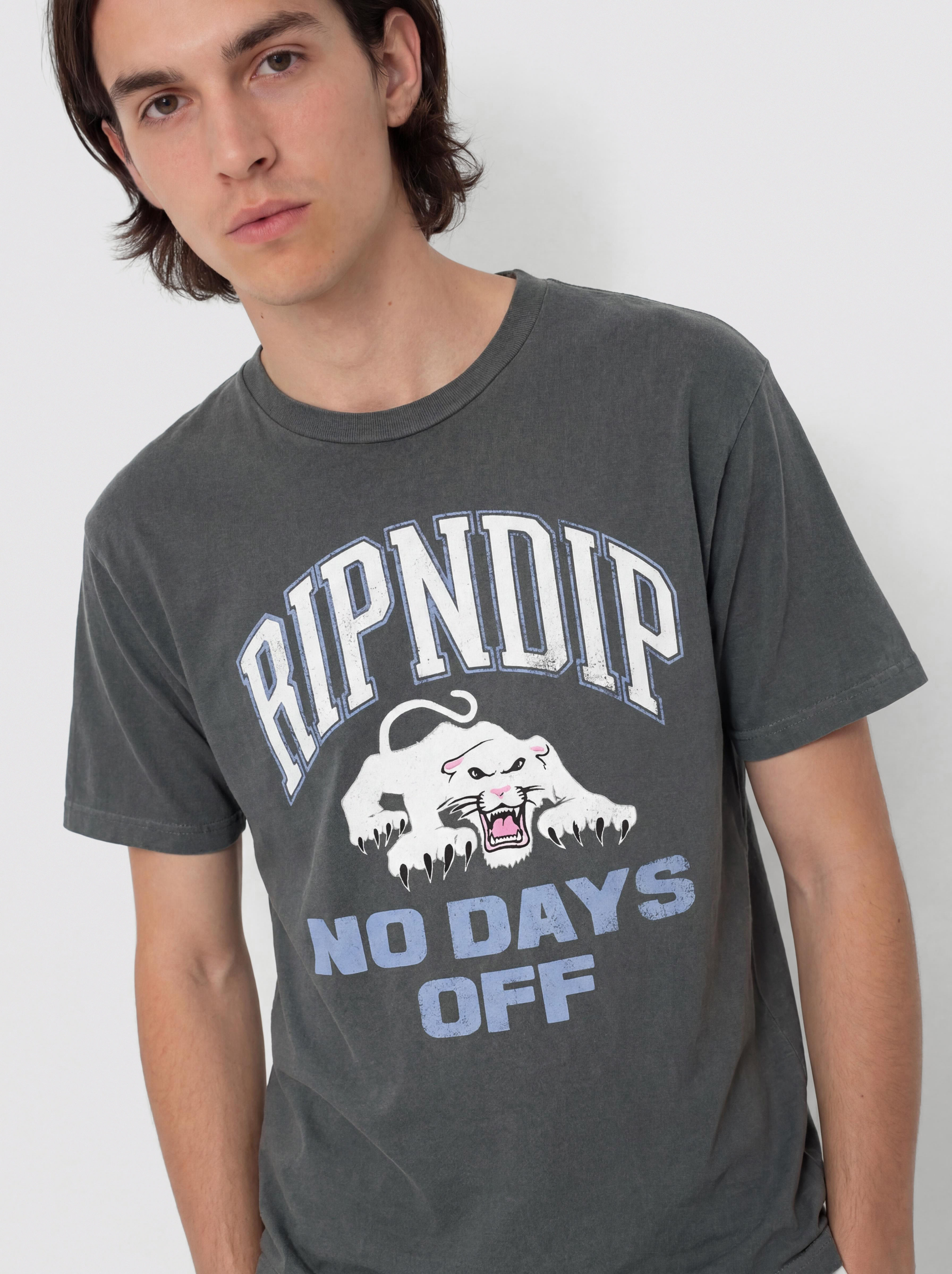 RipNDip White Panther T-Shirt (charcoal)