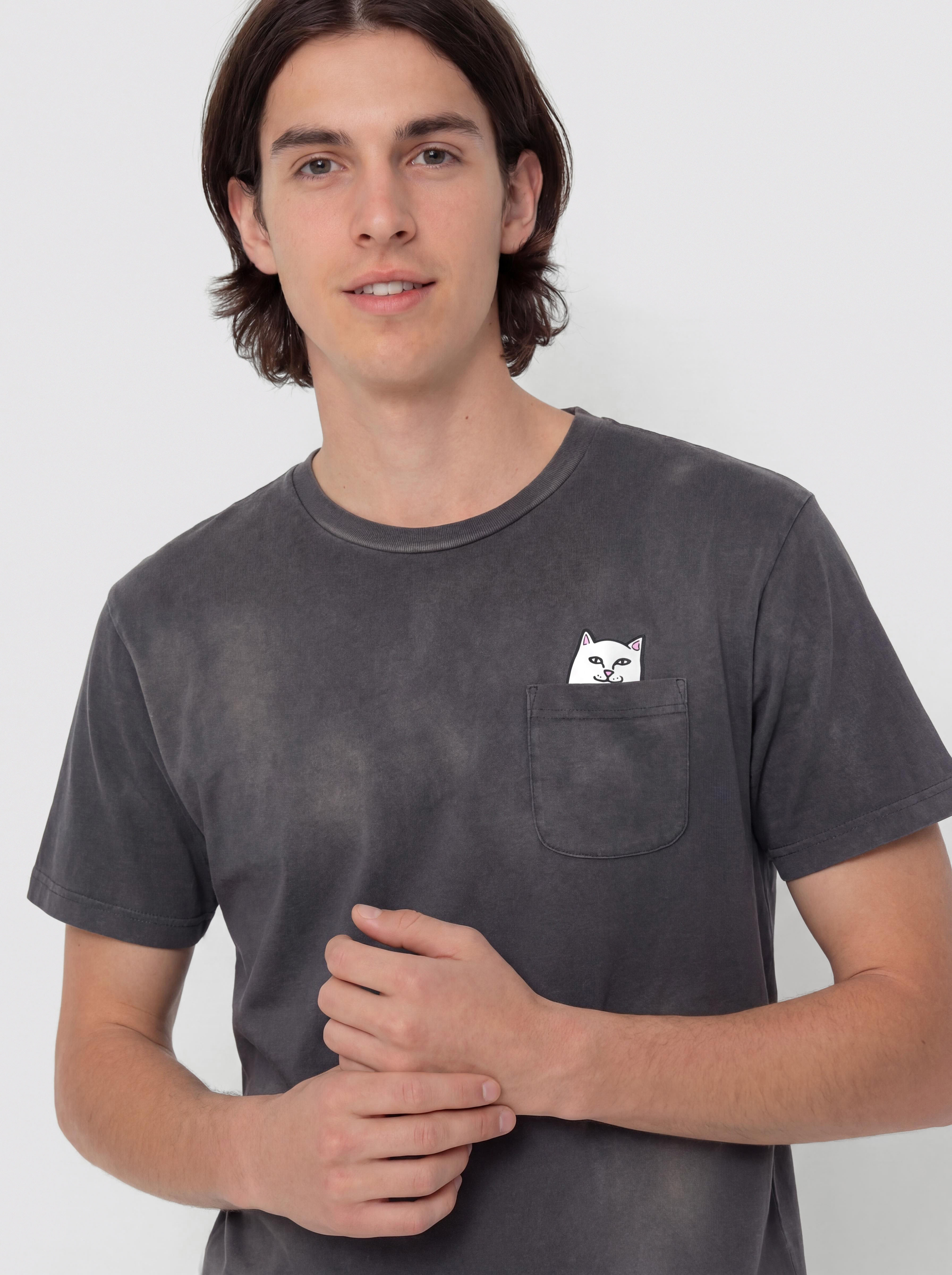 RipNDip Lord Nermal Pocket T-Shirt (charcoal vintage wash)