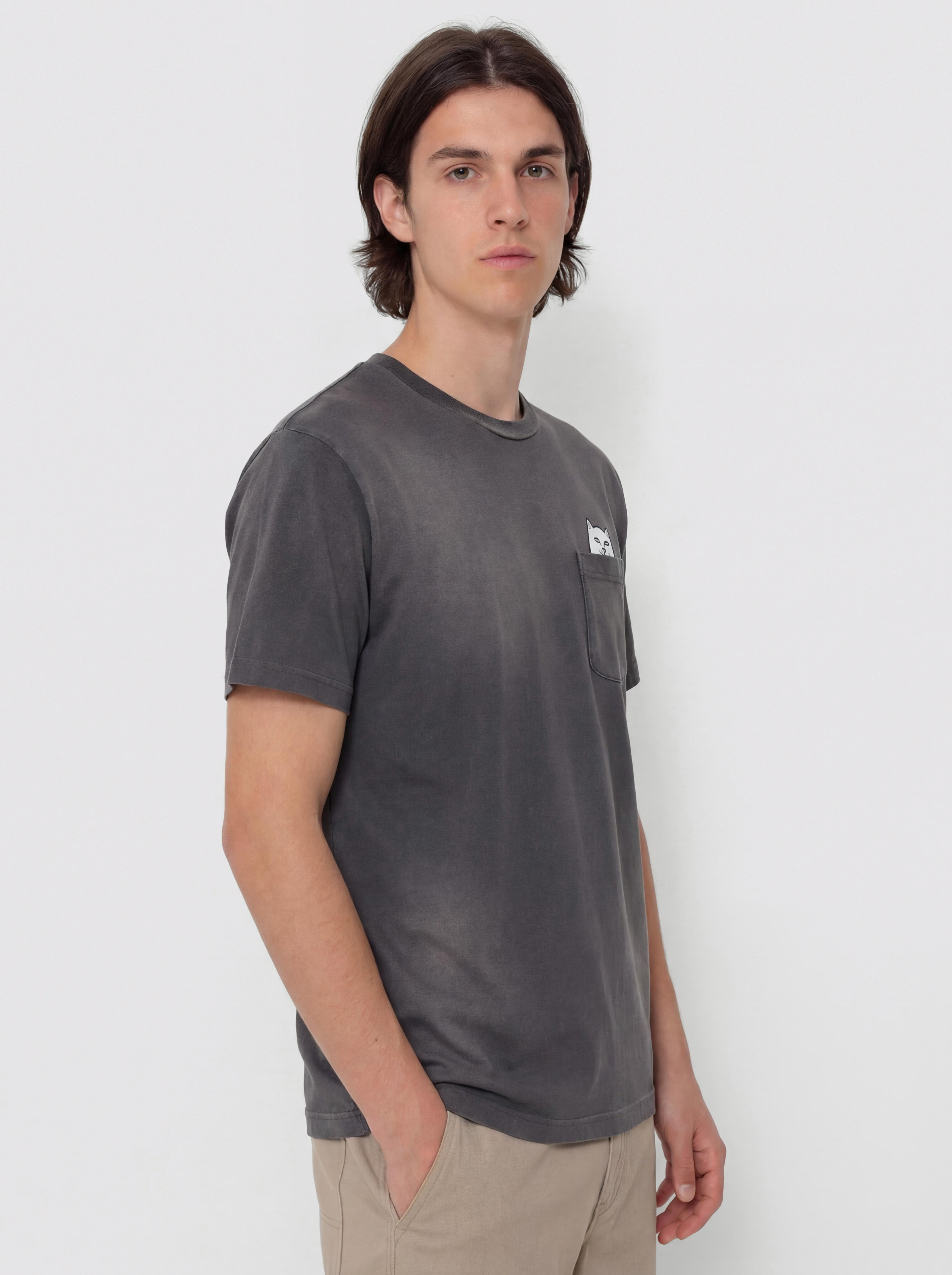 RipNDip Lord Nermal Pocket T-Shirt (charcoal vintage wash)