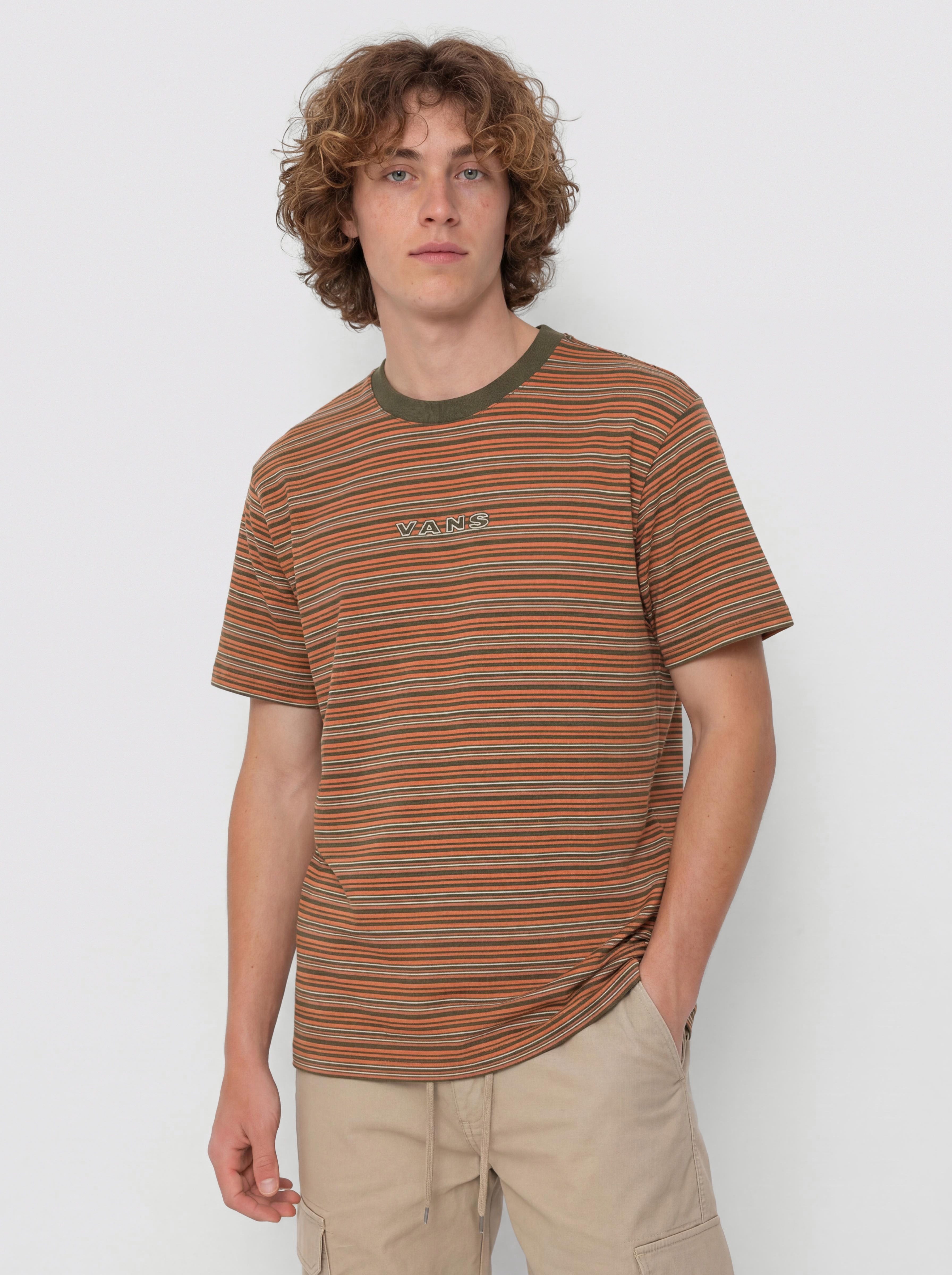Vans Cameron Stripe Knit T-Shirt (obsidian fern/l)