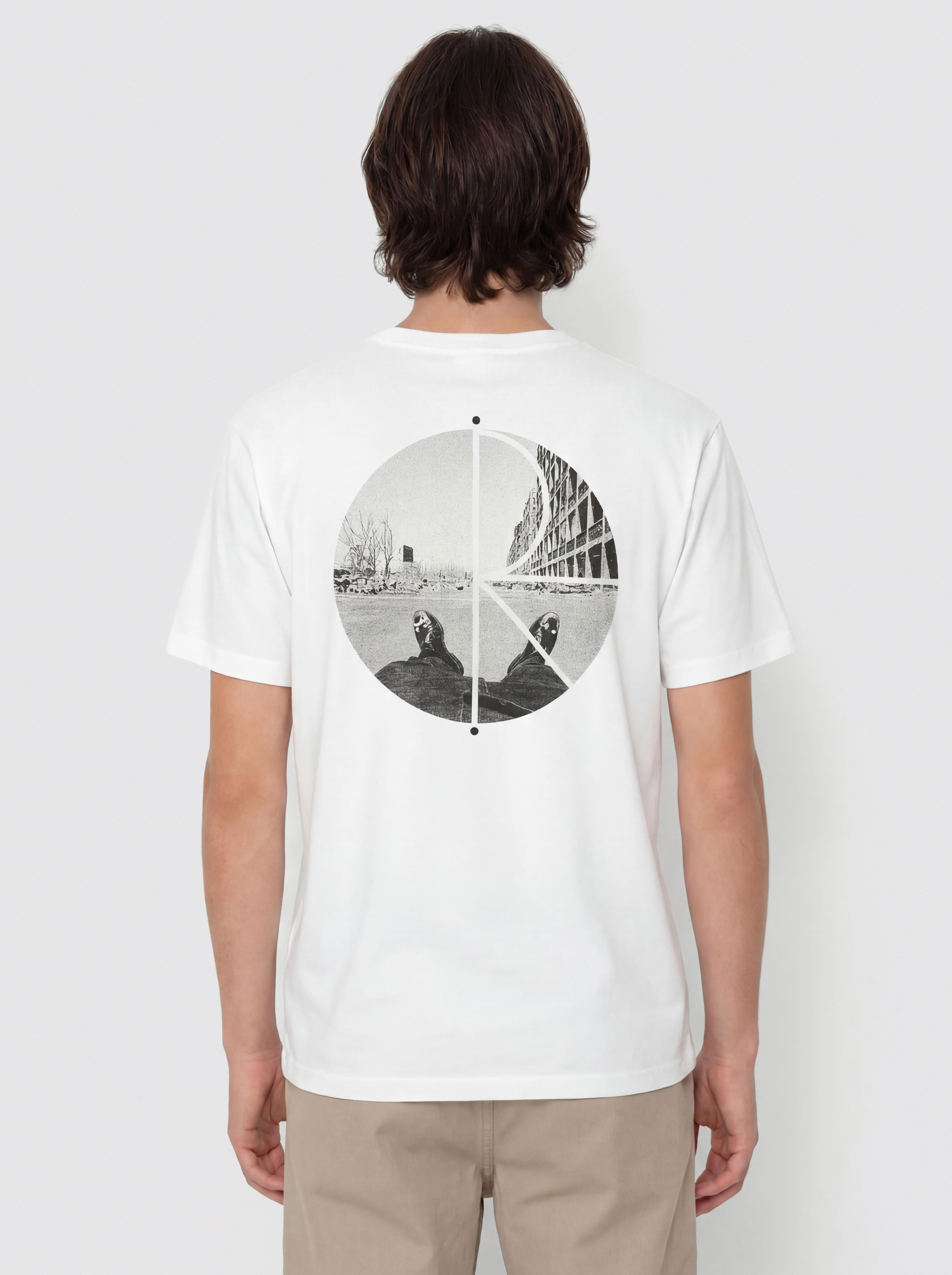 Polar Skate Fill Logo Happy Sad T-Shirt (white)