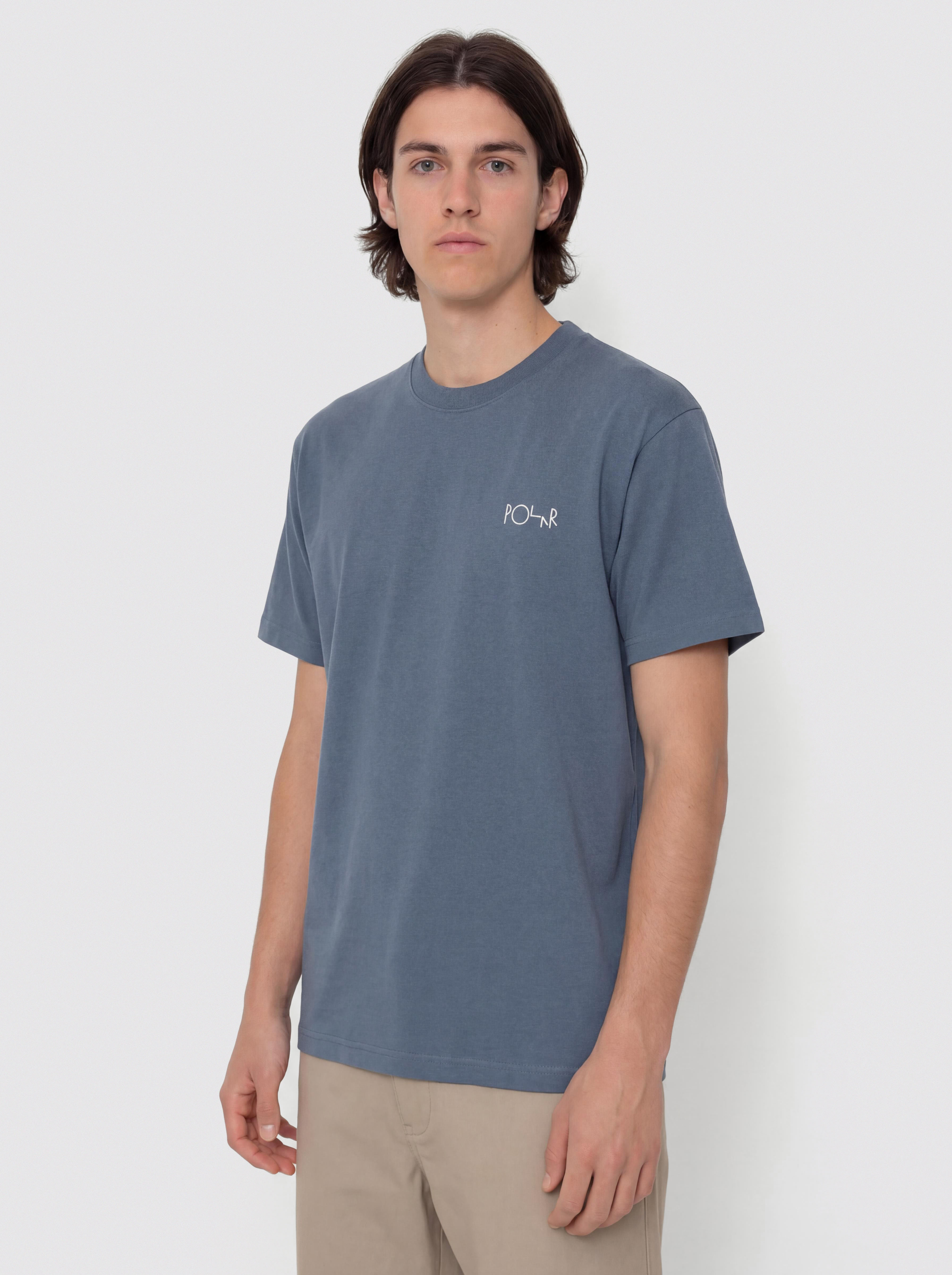 Polar Skate Contrast Stroke Logo T-Shirt (grey blue)