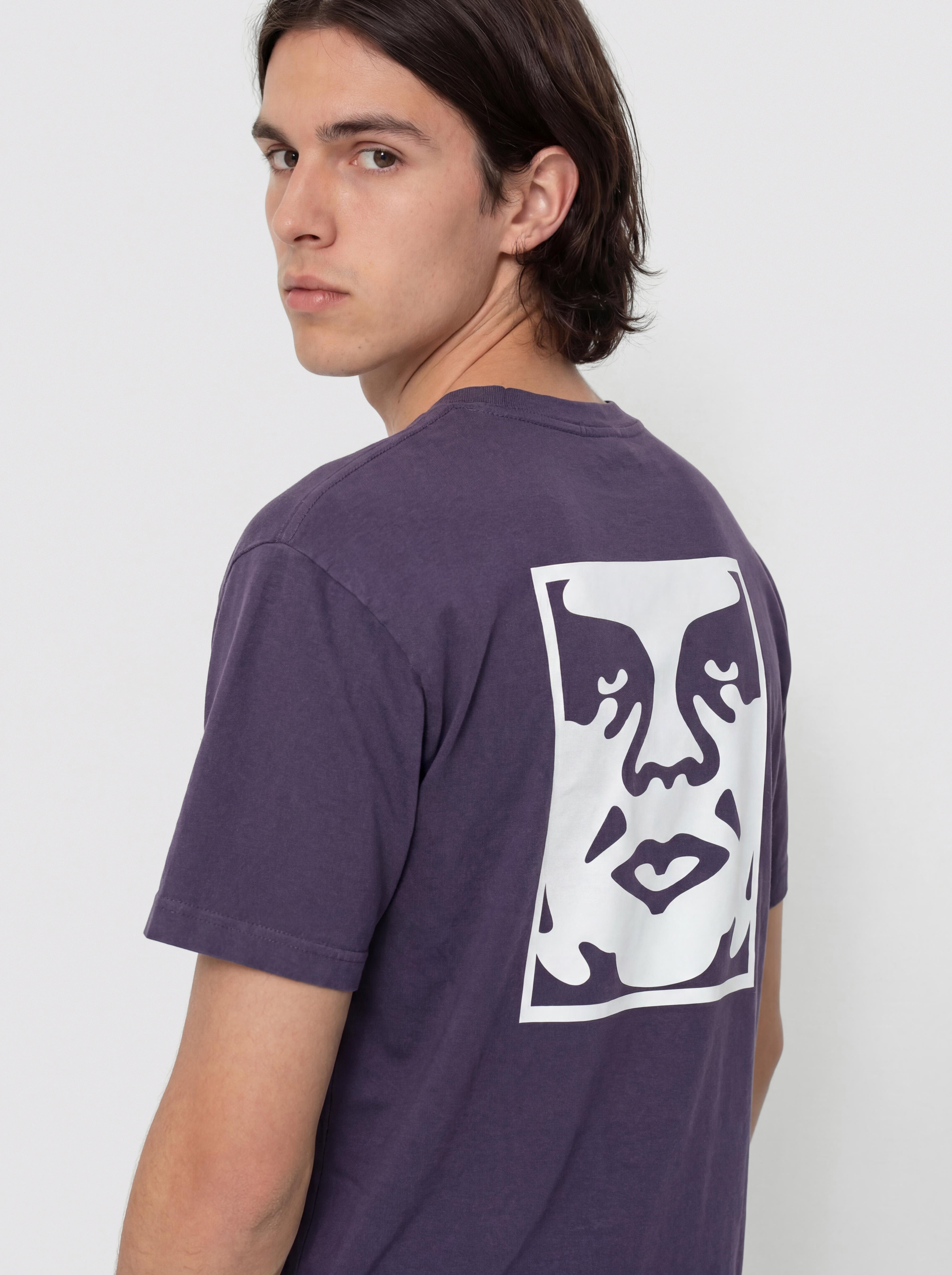 OBEY Bold Icon Face T-Shirt (pigment purple velvet)