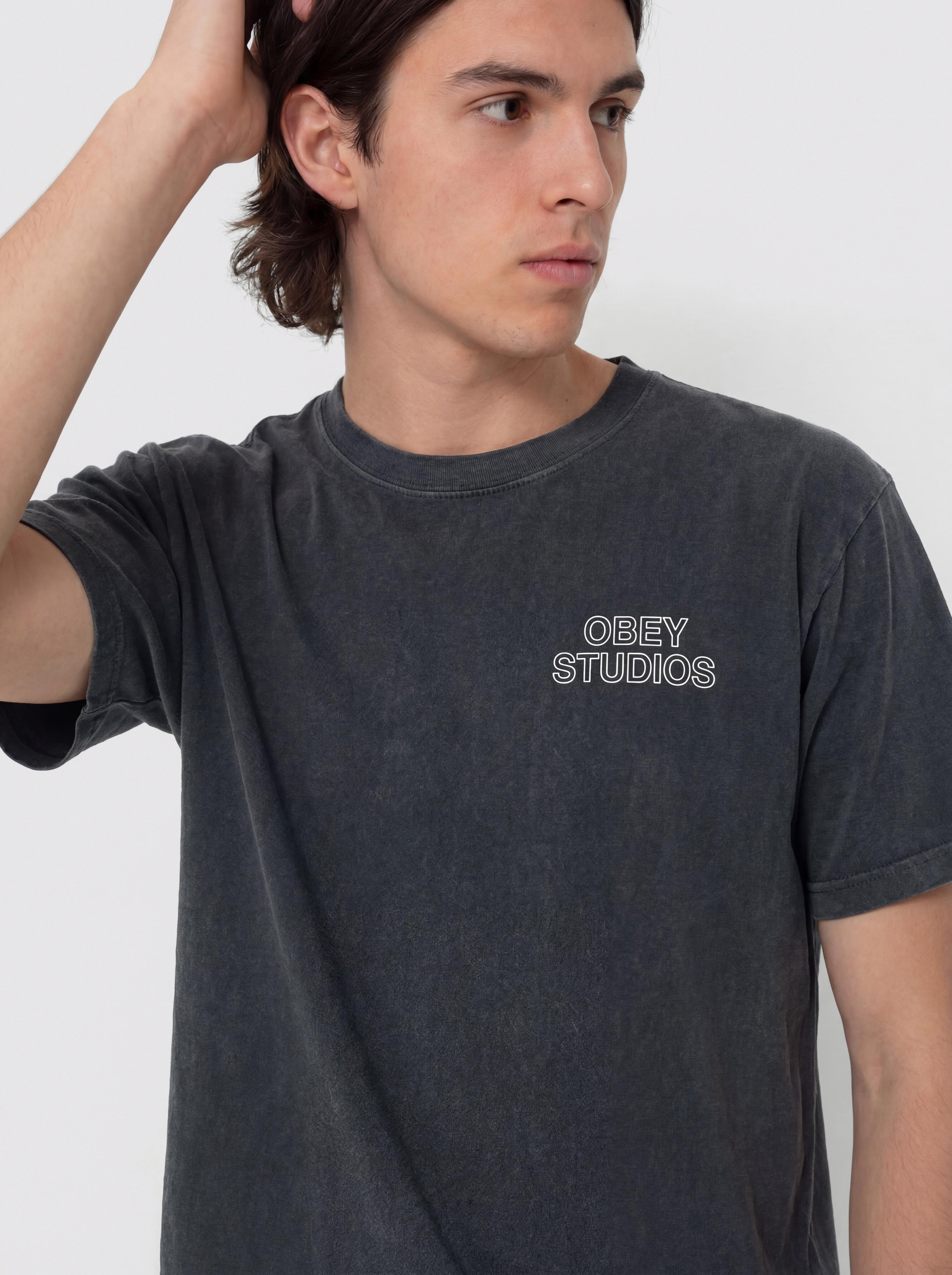 OBEY Obey Studios Outline T-Shirt (pigment true vintage black)
