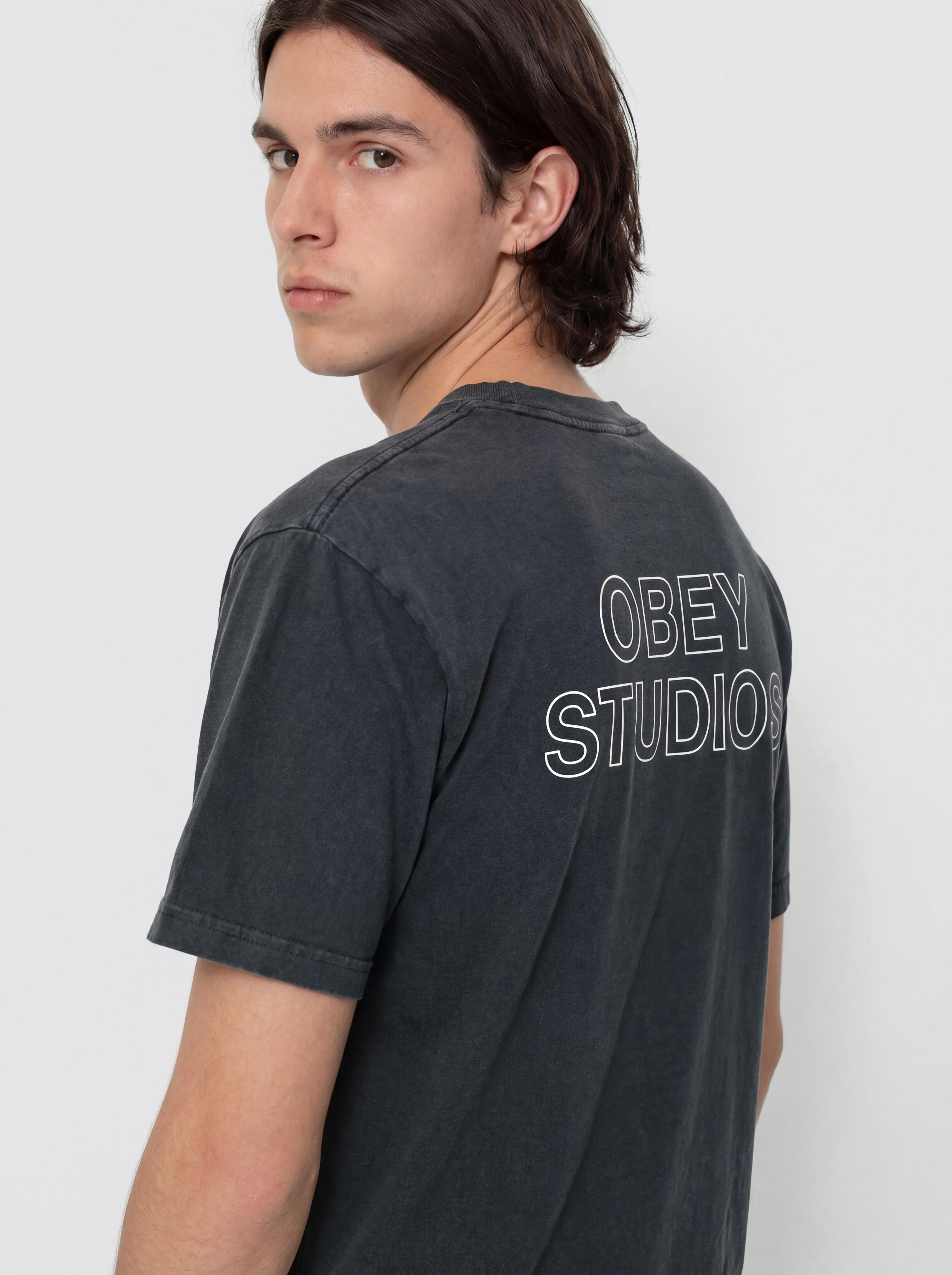 OBEY Obey Studios Outline T-Shirt (pigment true vintage black)
