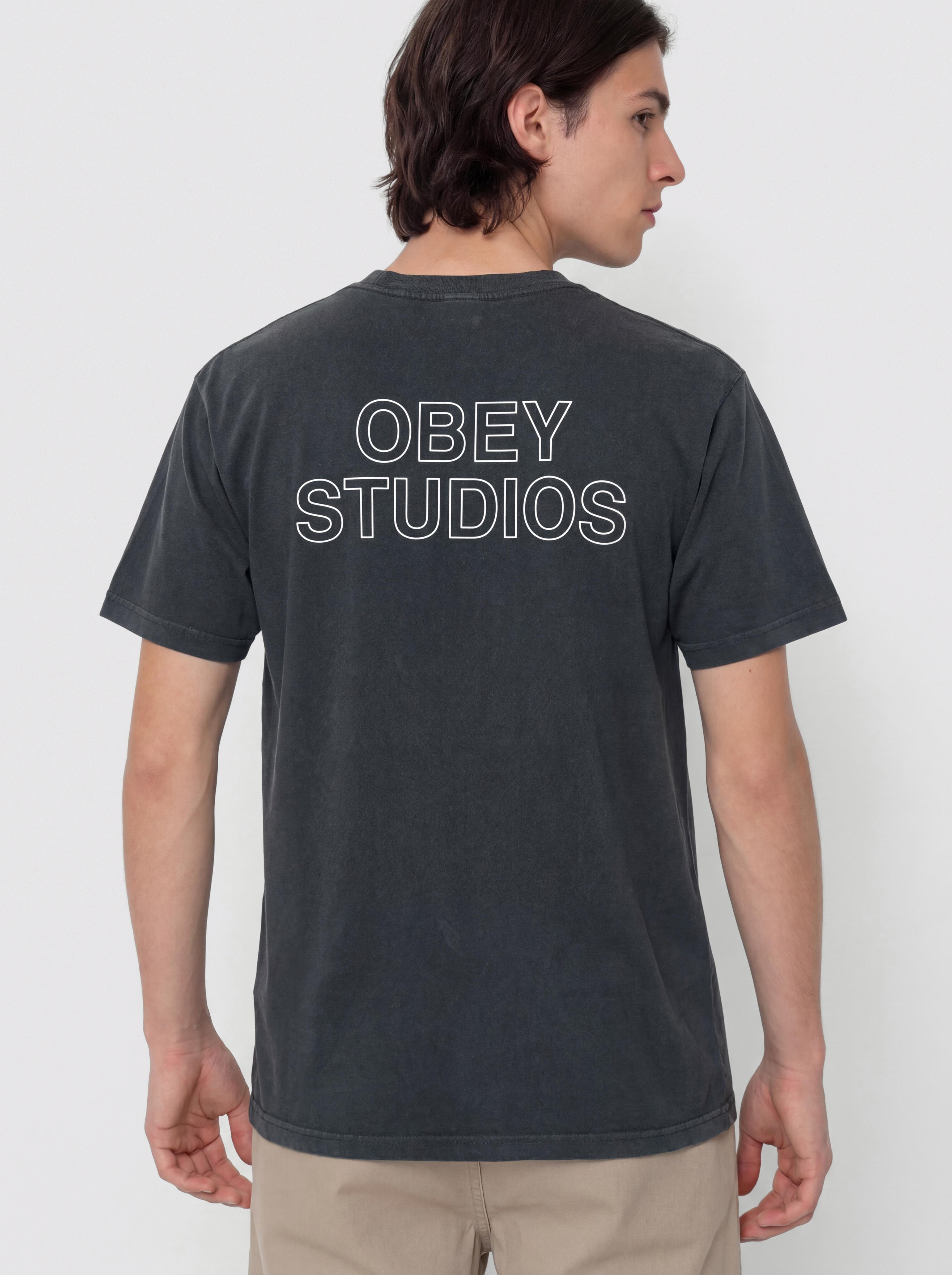 OBEY Obey Studios Outline T-Shirt (pigment true vintage black)