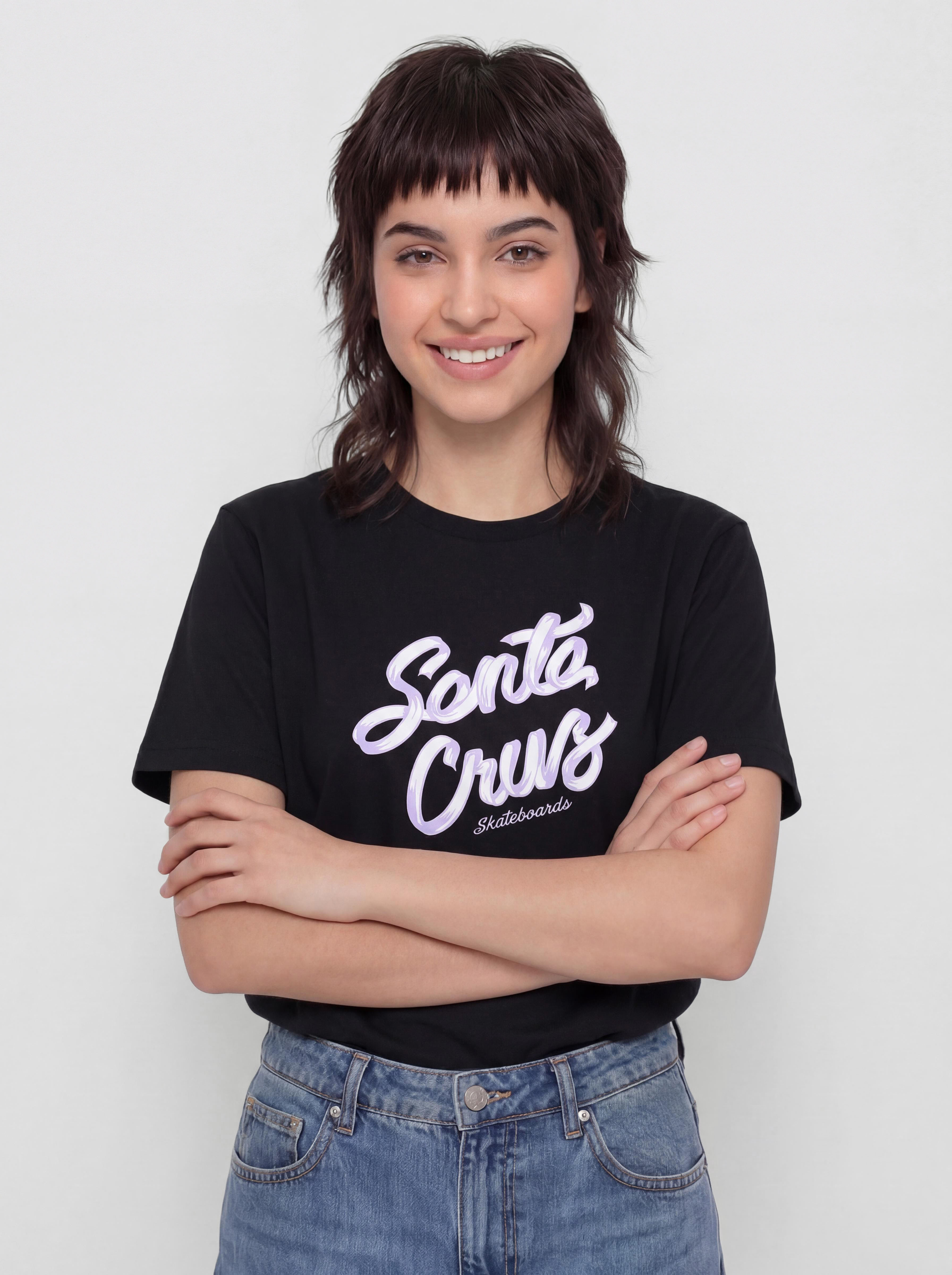 Santa Cruz Ribbon Script Front Wmn T-Shirt