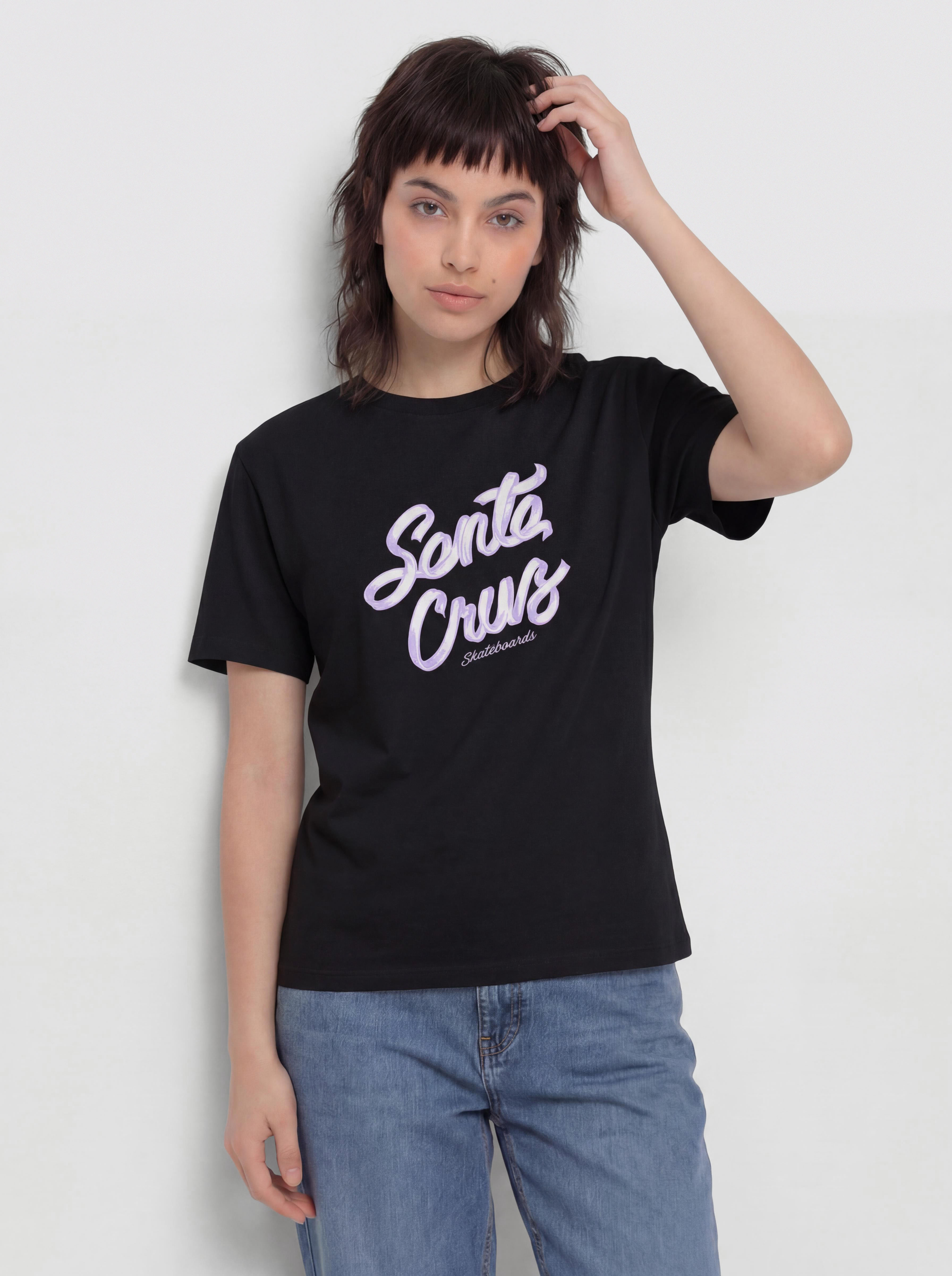 Santa Cruz Ribbon Script Front Wmn T-Shirt (black)