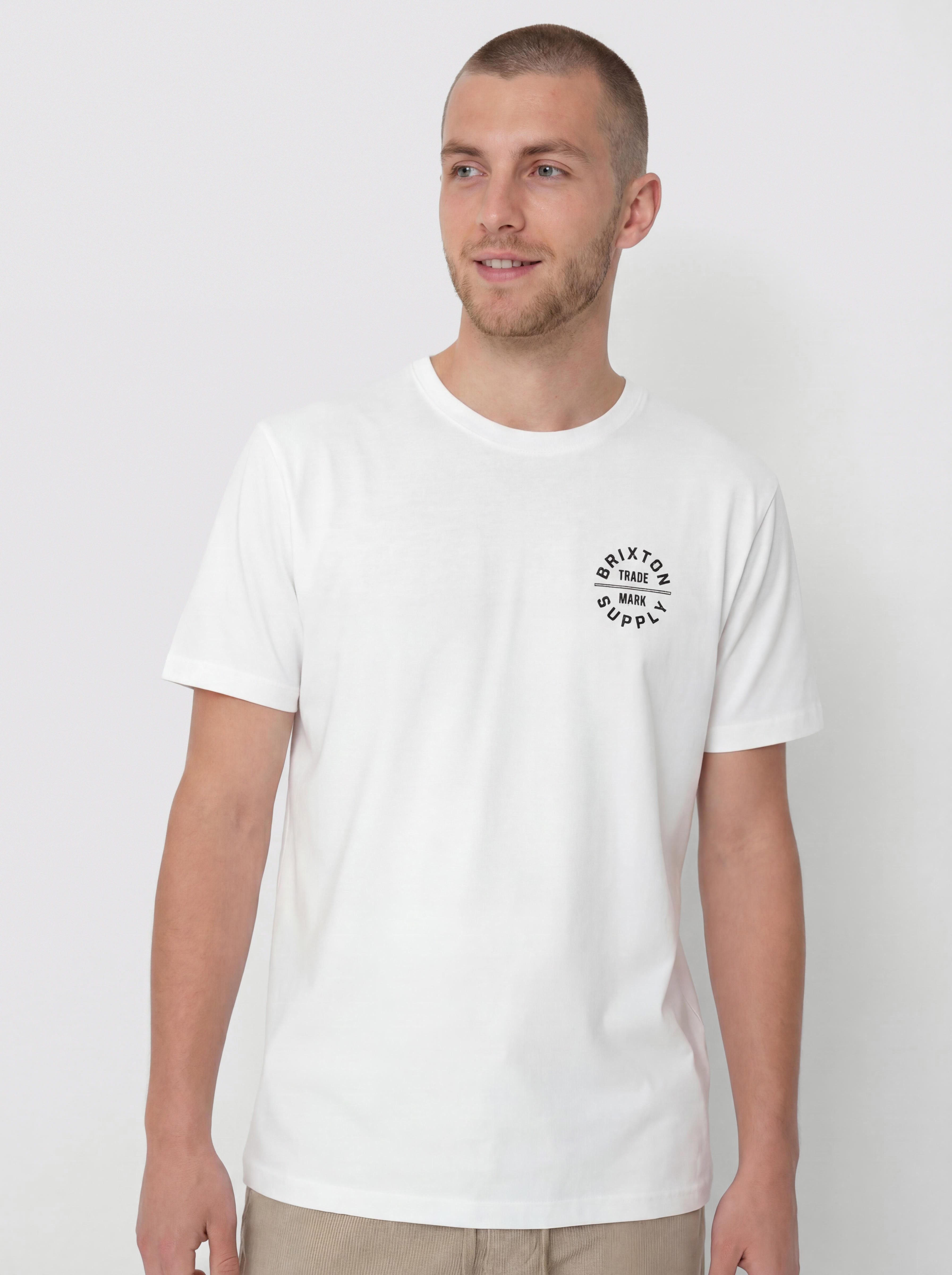 Brixton Oath V Std T-Shirt (white/black/checkered)