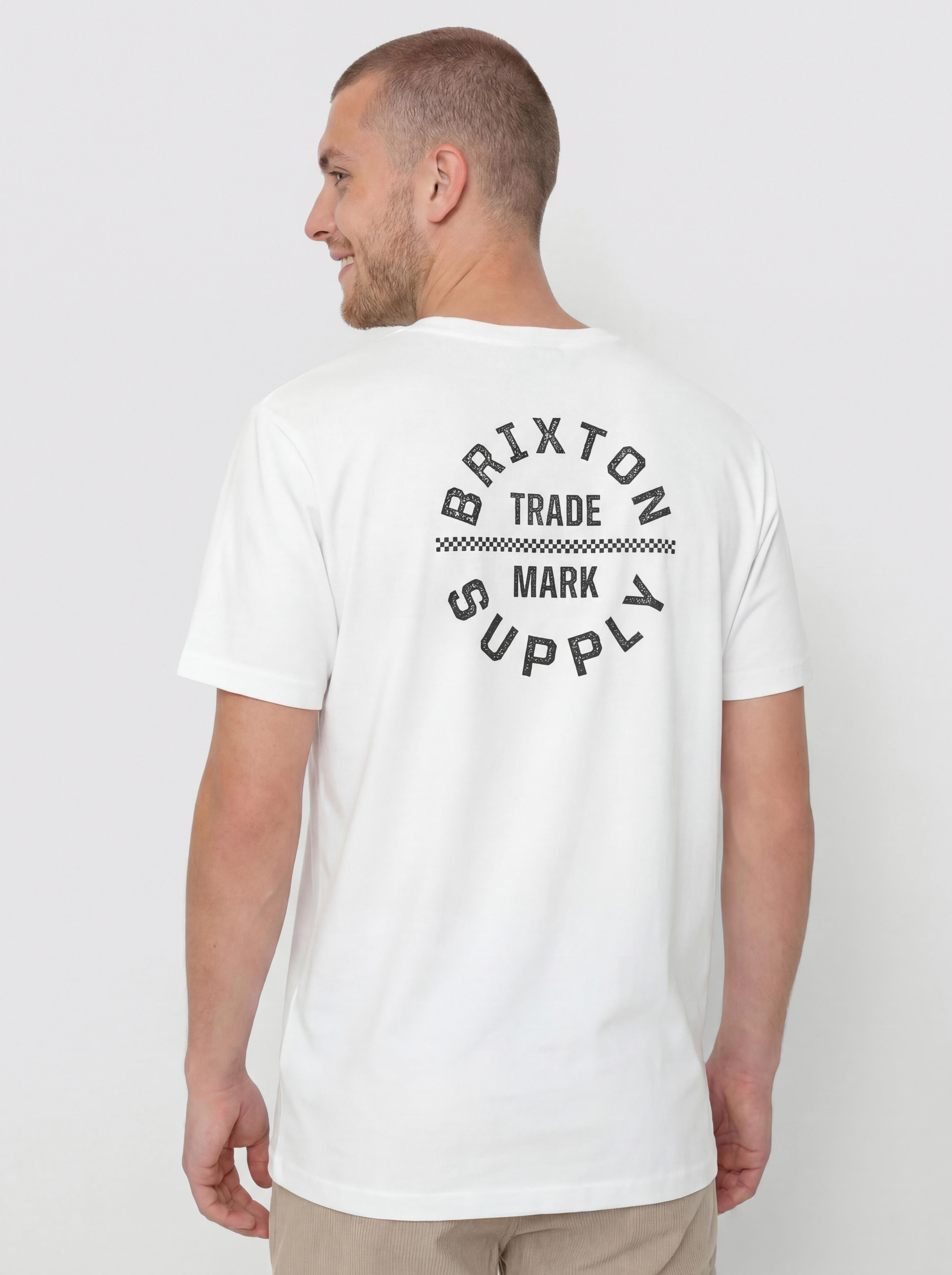 Brixton Oath V Std T-Shirt (white/black/checkered)