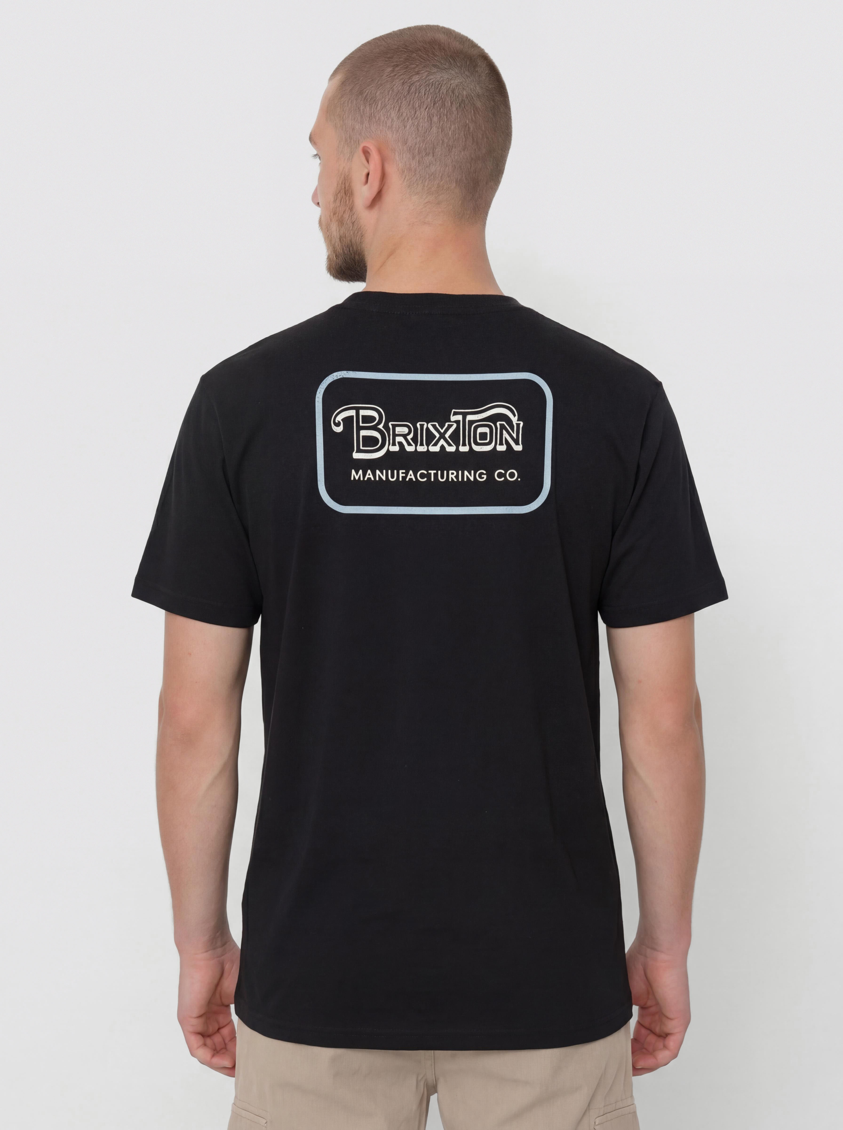 Brixton Grade Std T-Shirt (black/off white/retro blue)