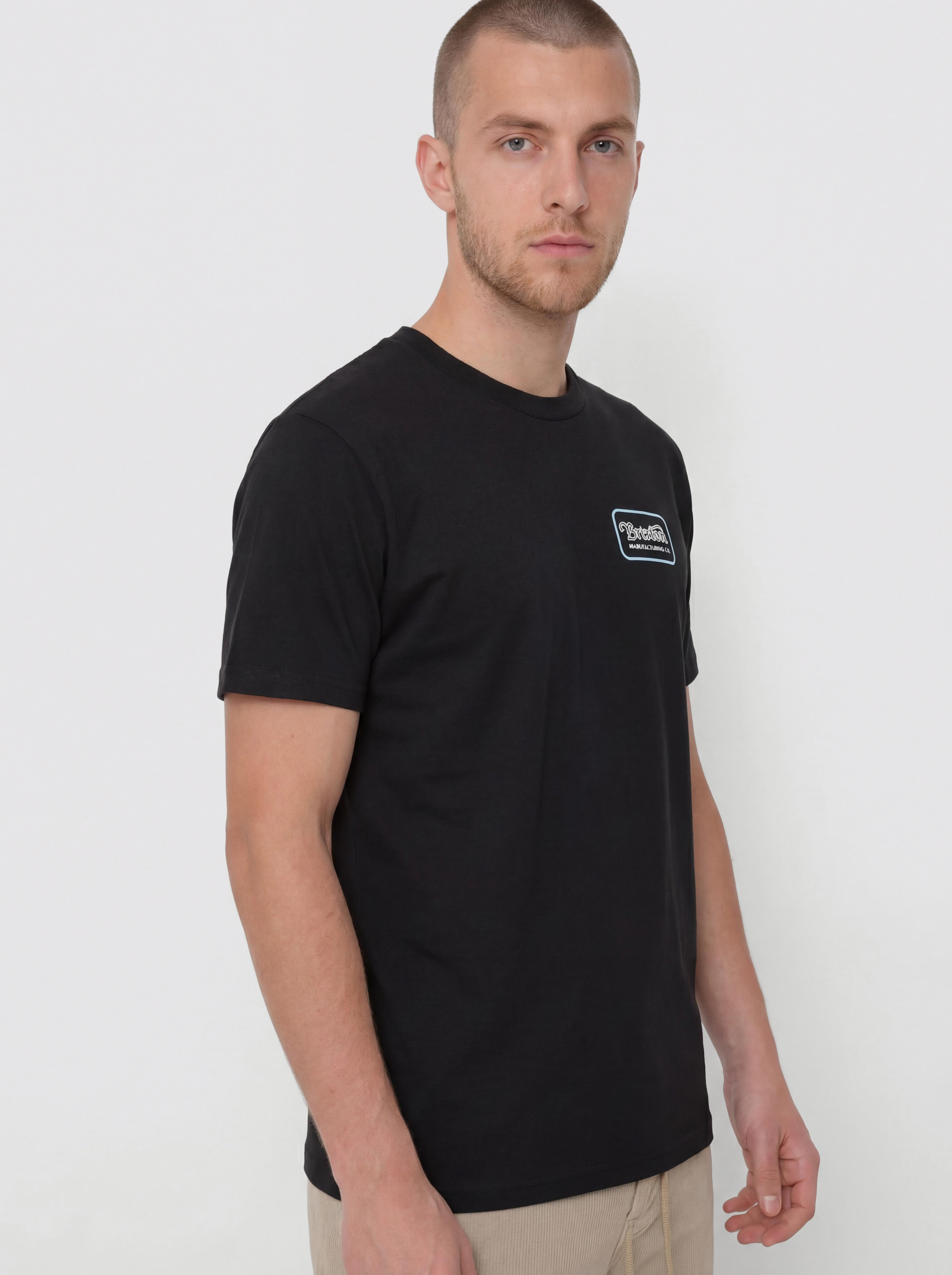 Brixton Grade Std T-Shirt (black/off white/retro blue)