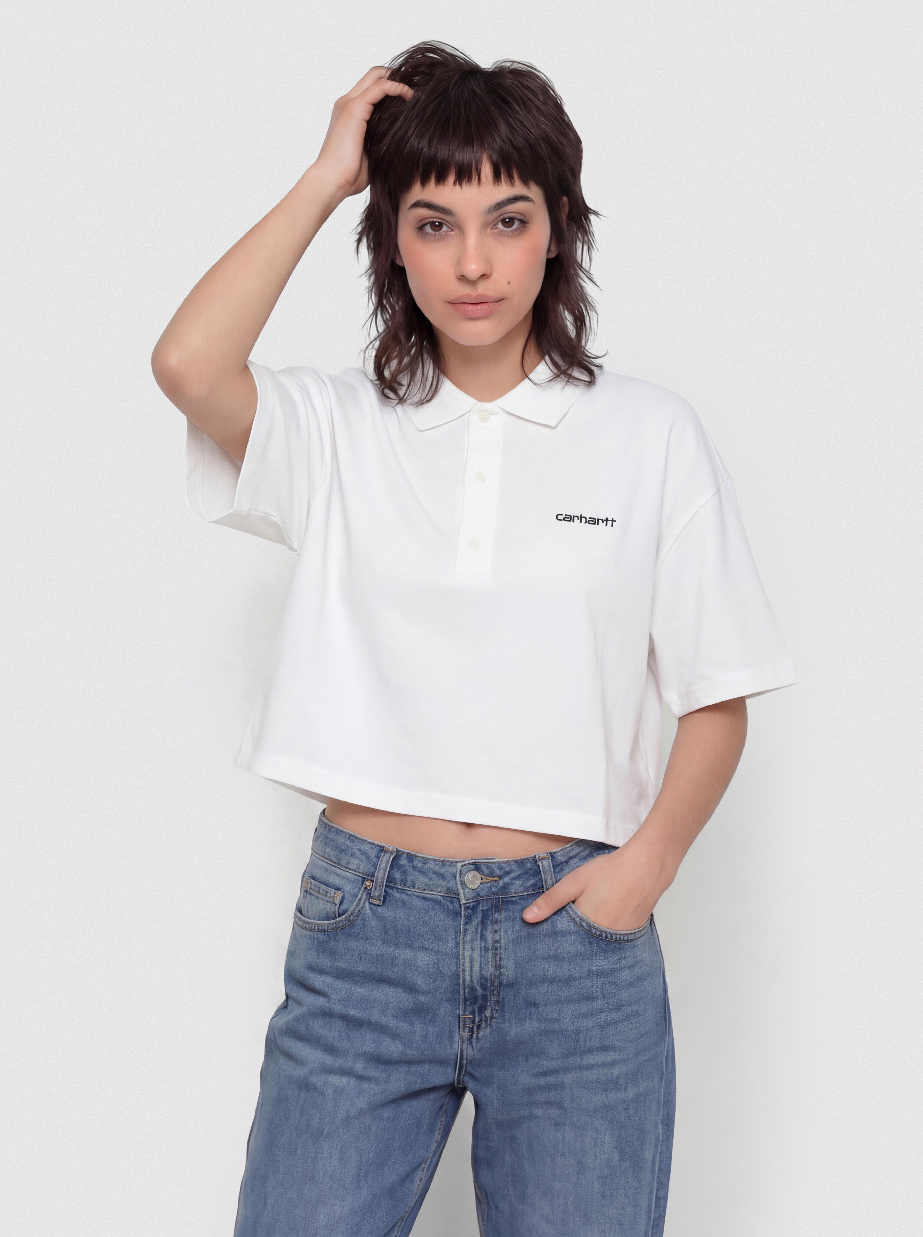 Carhartt WIP T-Shirt Script Polo Wmn (white/black)