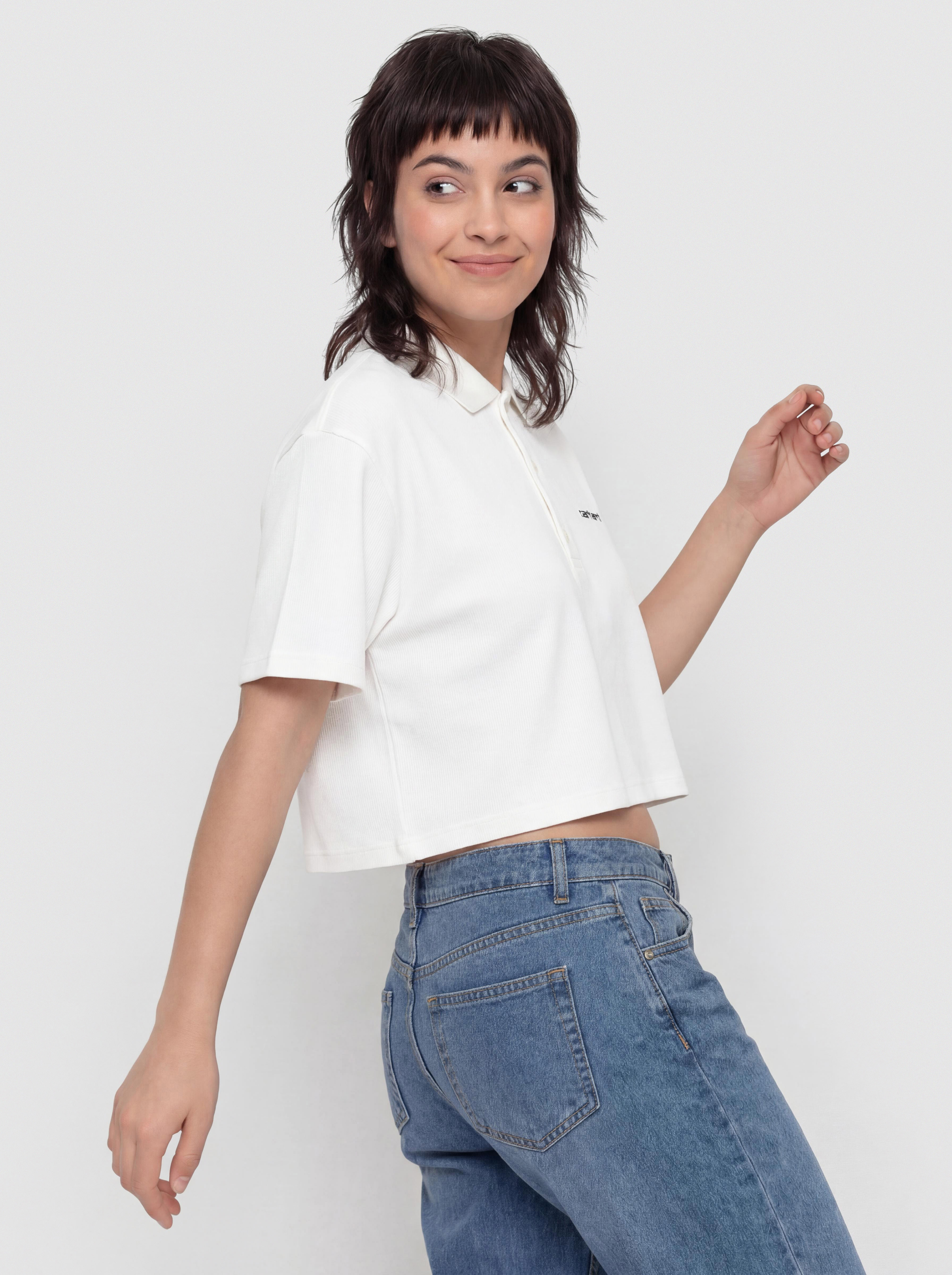 Carhartt WIP T-Shirt Script Polo Wmn (white/black)