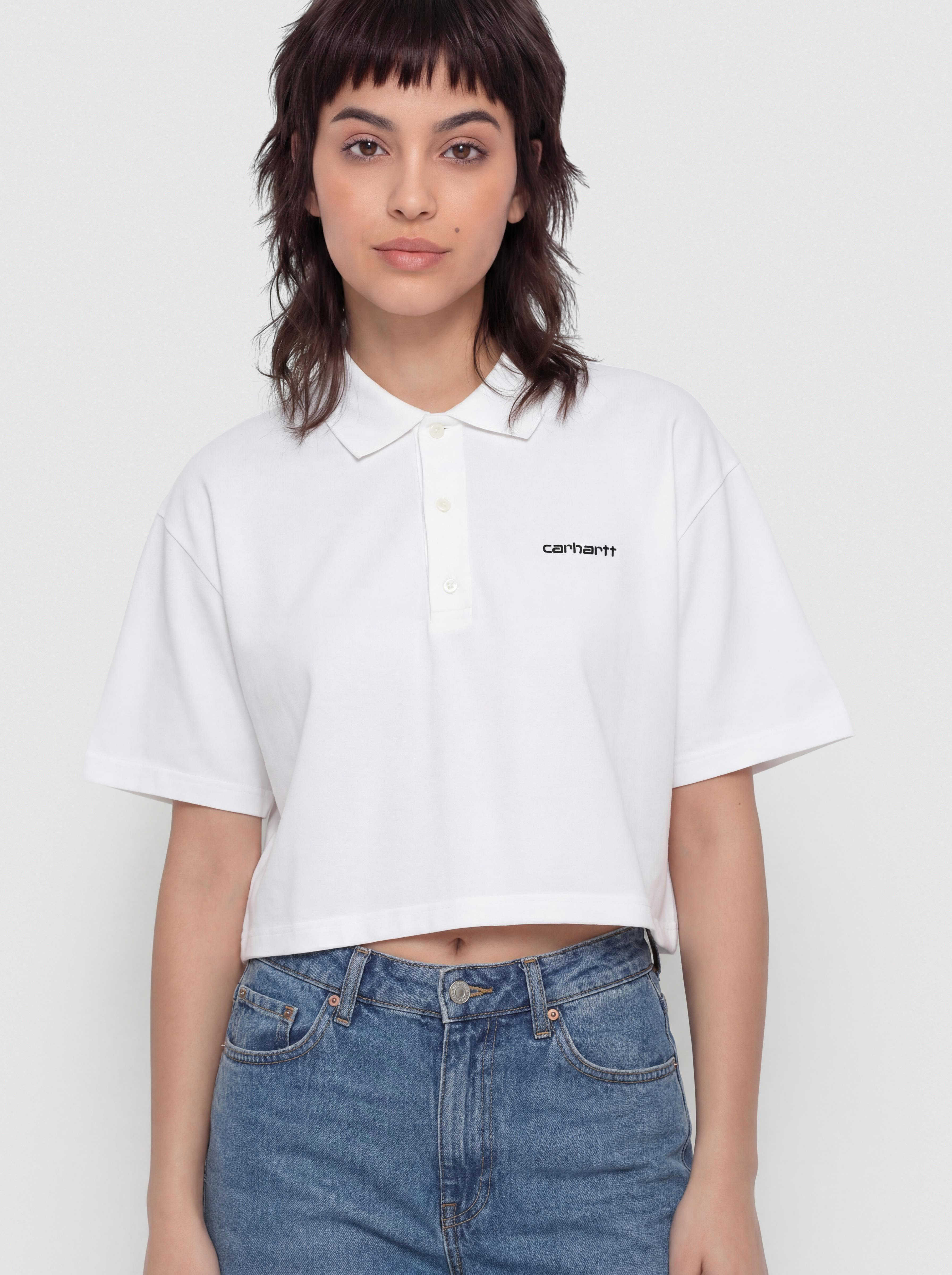 Carhartt WIP T-Shirt Script Polo Wmn (white/black)