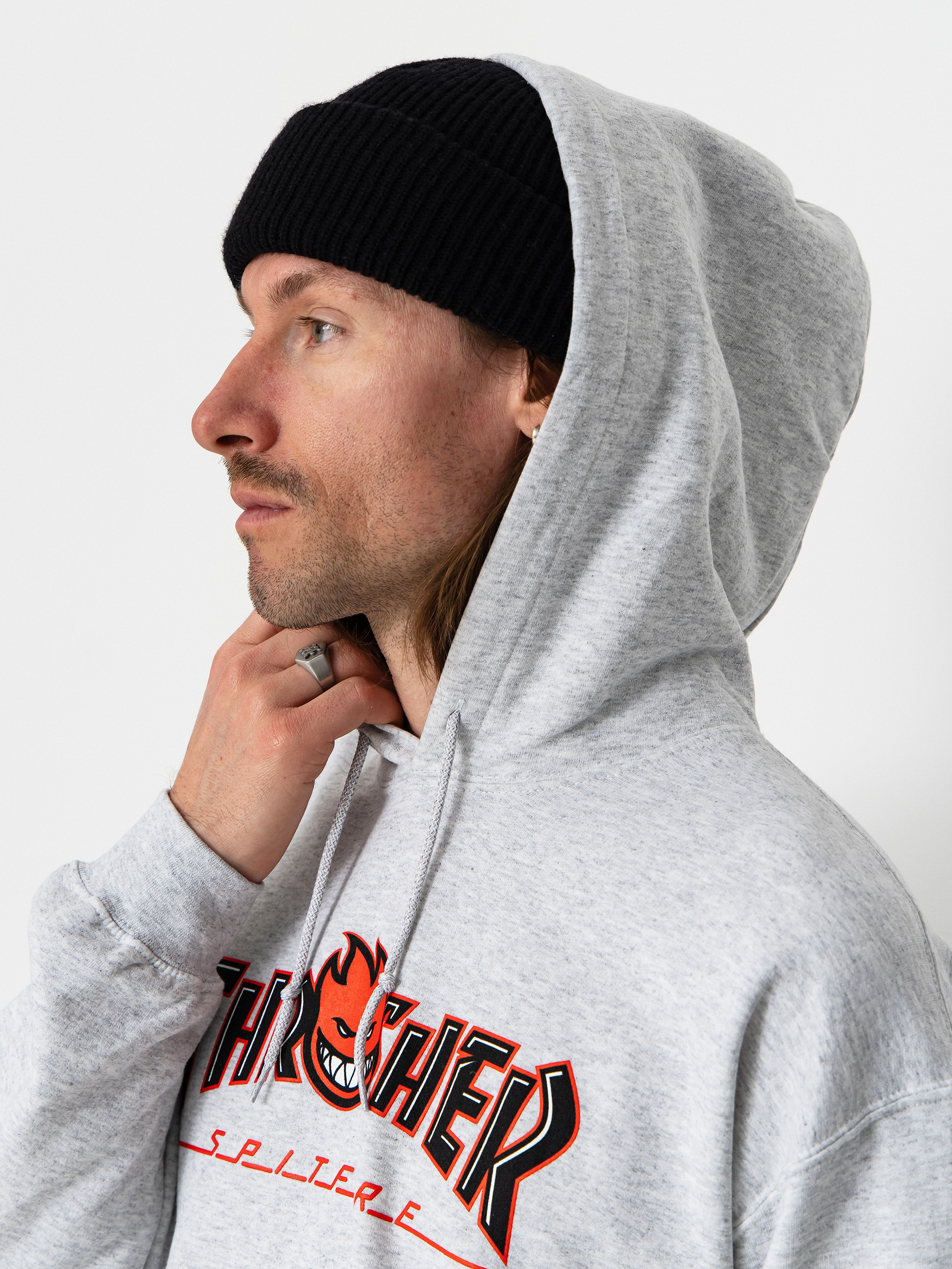 Thrasher x Spitfire Big Head Outline HD Hoodie (ash)