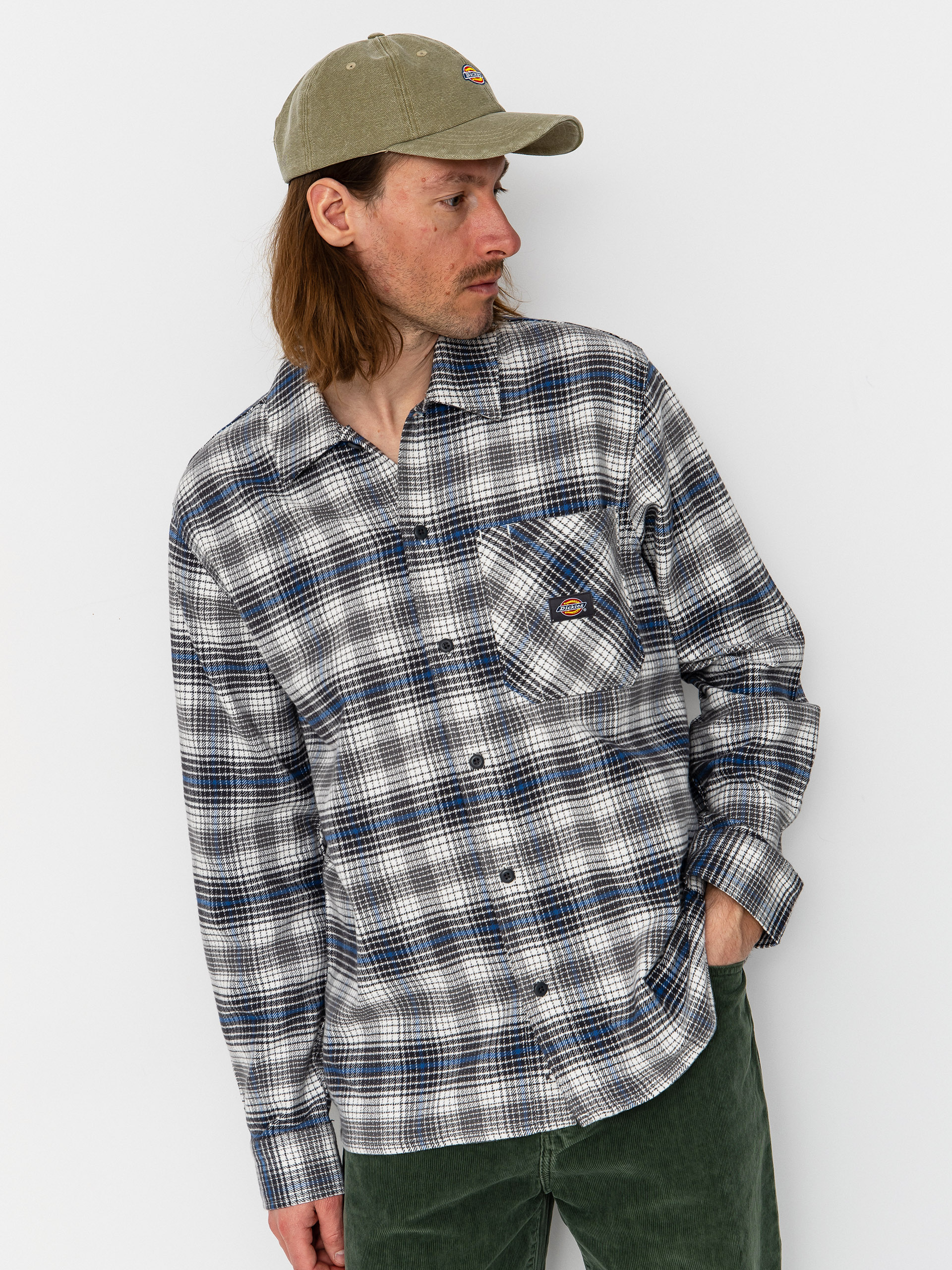 みぎきき専用 スターチームチェック柄 34サイズ Dickies Forest Check Shirt - green (imperial green)