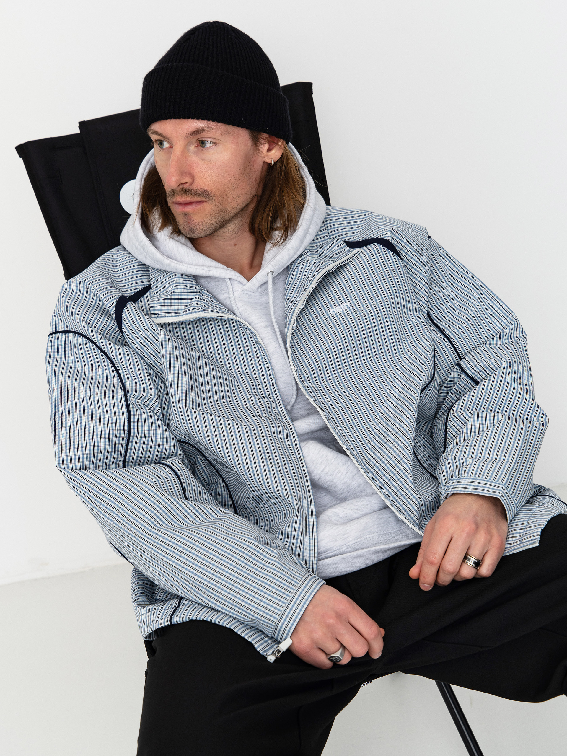 OBEY Practice Windbreaker Jacket - blue (plaid multi)