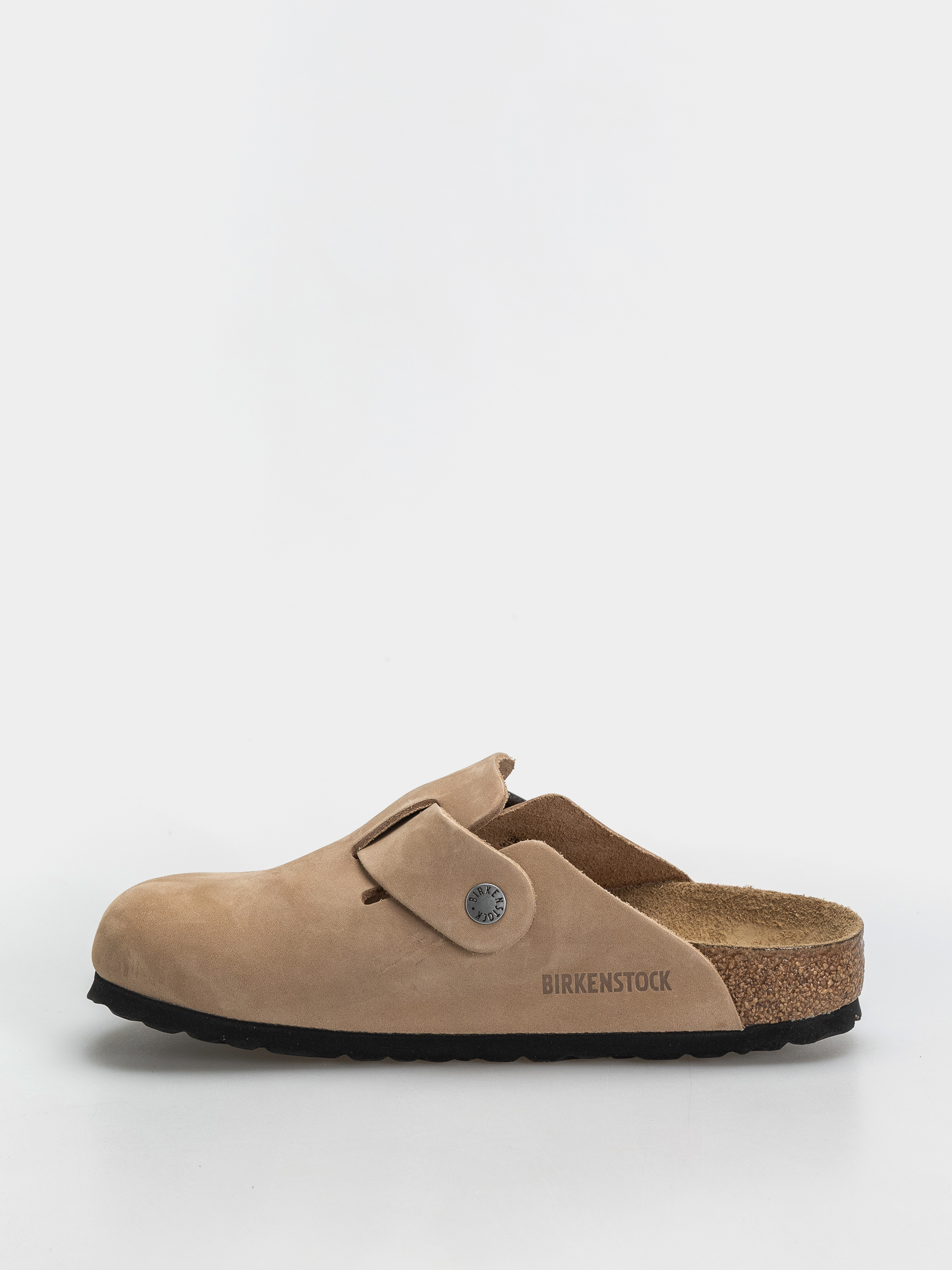 Birkenstock Flip Flops Boston Wire Buckle Nubuck Leather Narrow (sandcastle)