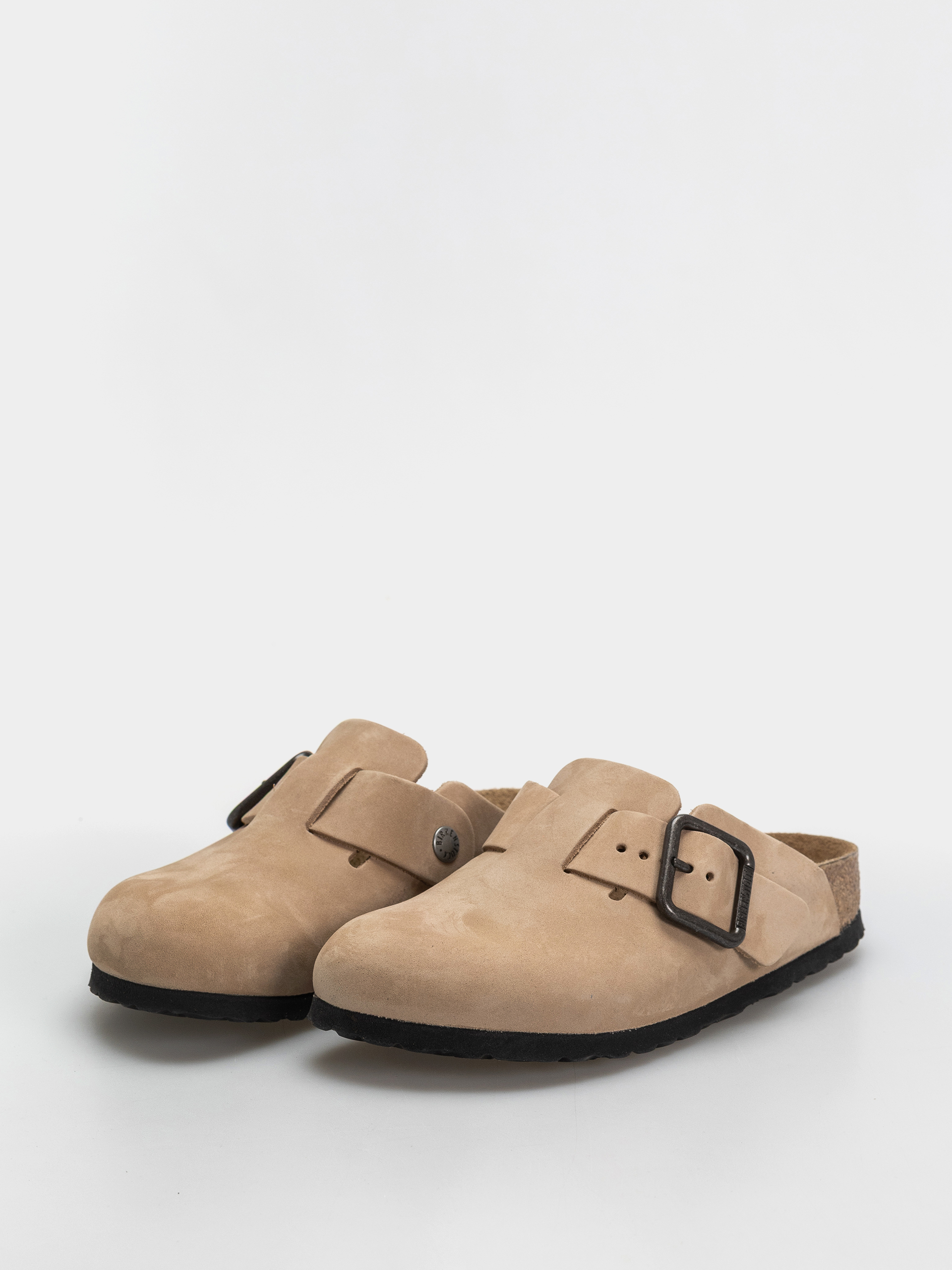 Birkenstock Flip-flops Boston Wire Buckle Nubuck Leather Narrow (sandcastle)