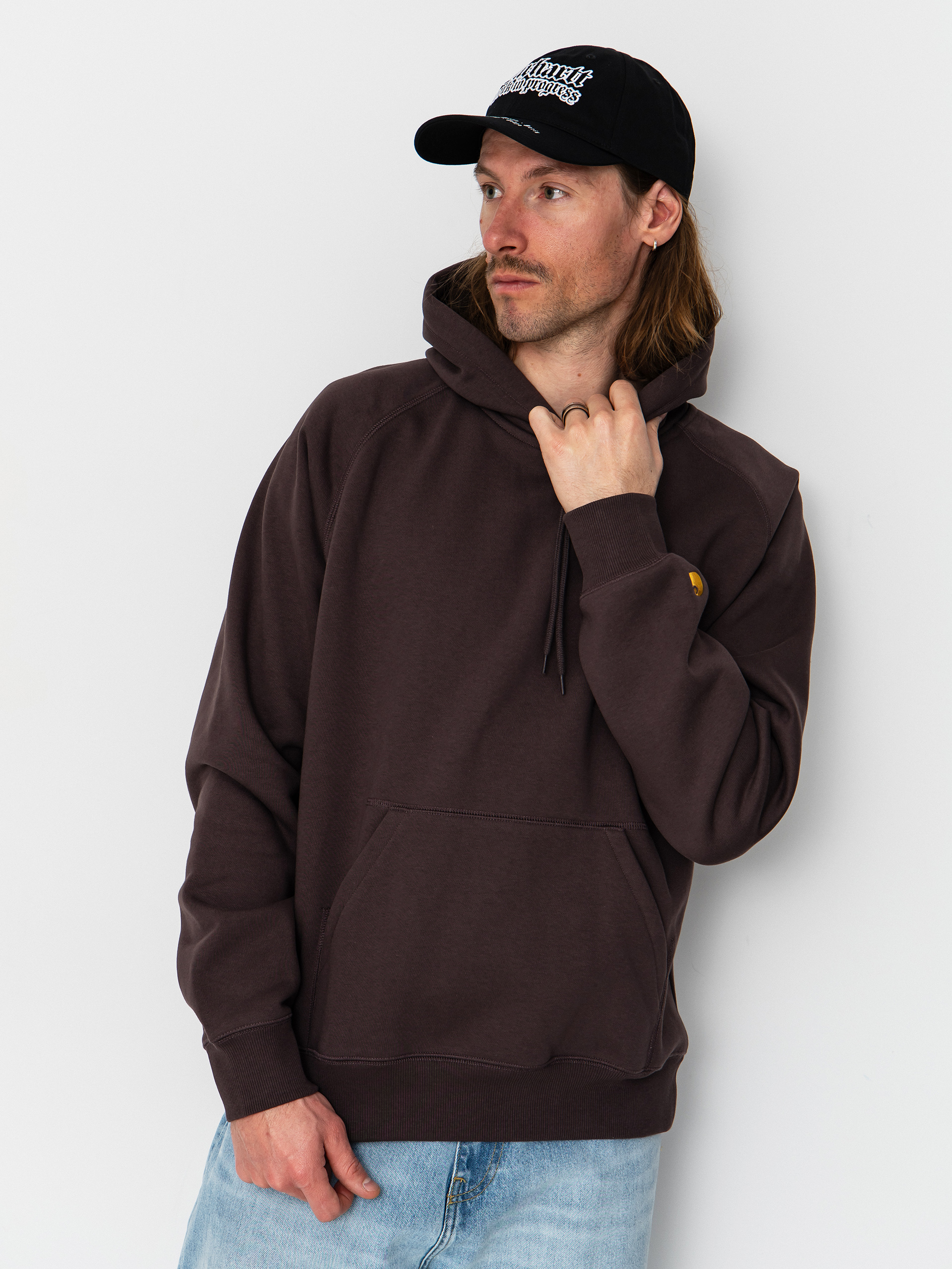 Carhartt WIP Hoodie Chase HD - brown (shale/gold)