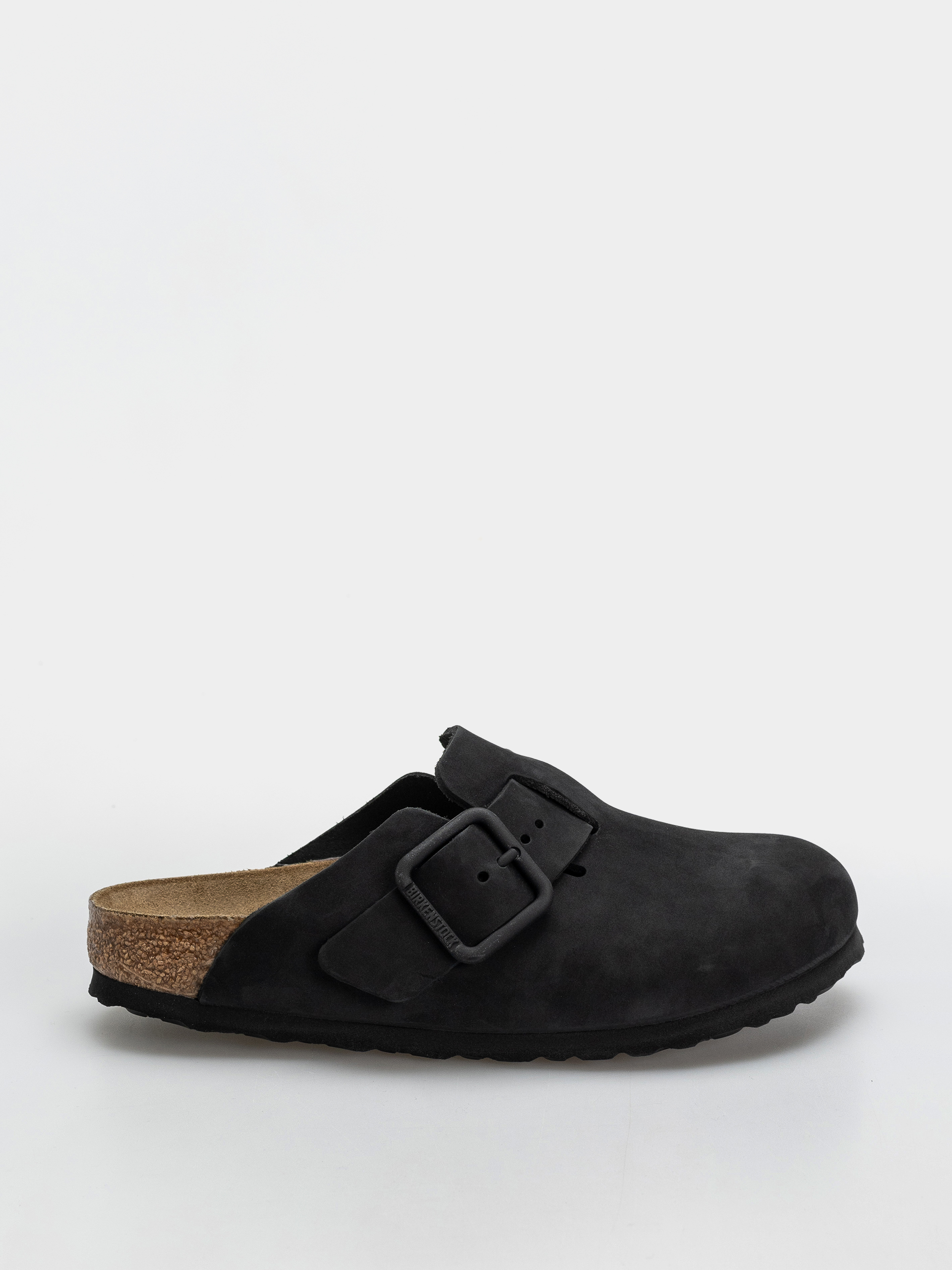 Birkenstock Flip Flops Boston Wire Buckle Nubuck Leather Narrow (black)