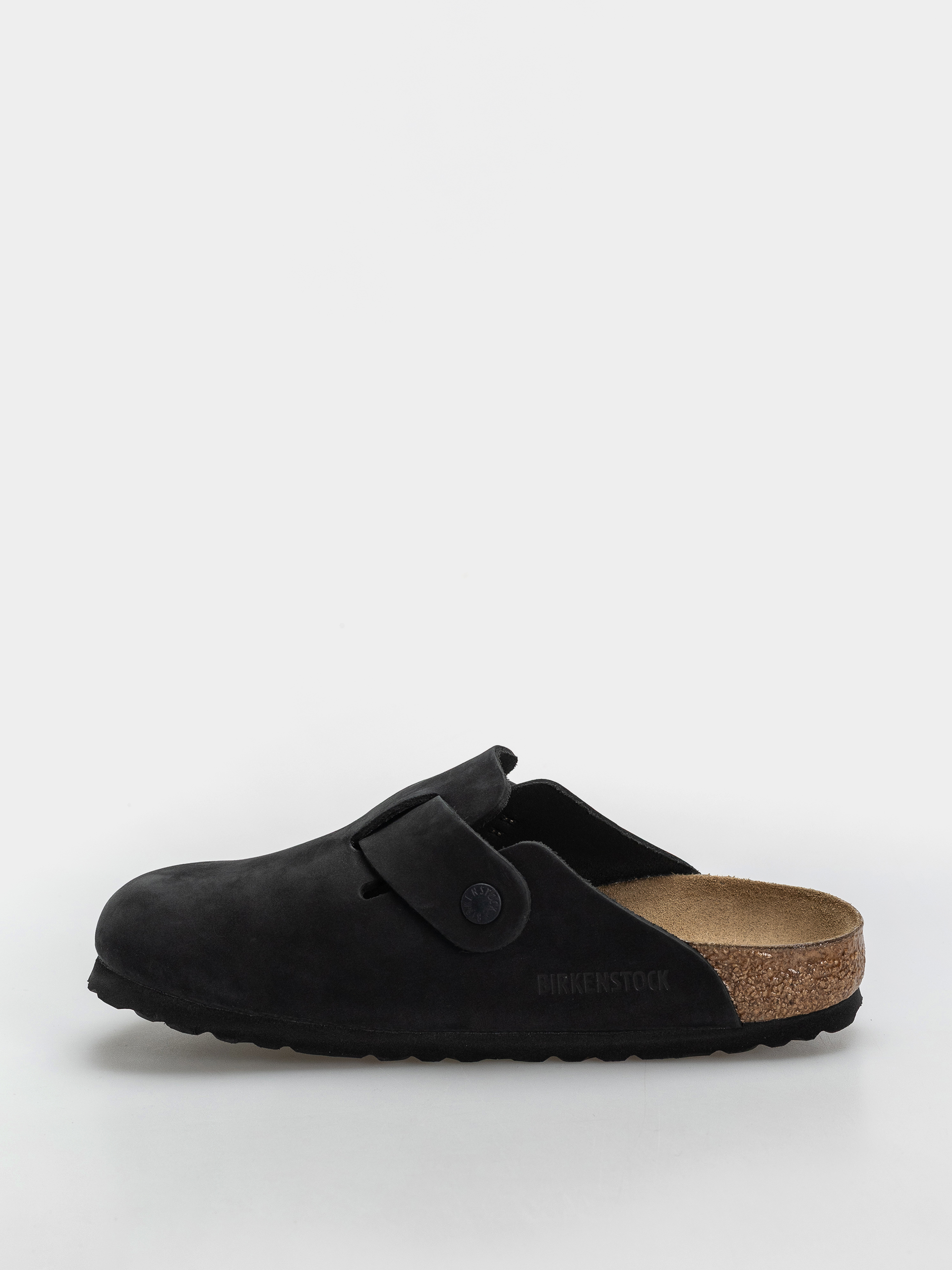 Birkenstock Flip Flops Boston Wire Buckle Nubuck Leather Narrow (black)