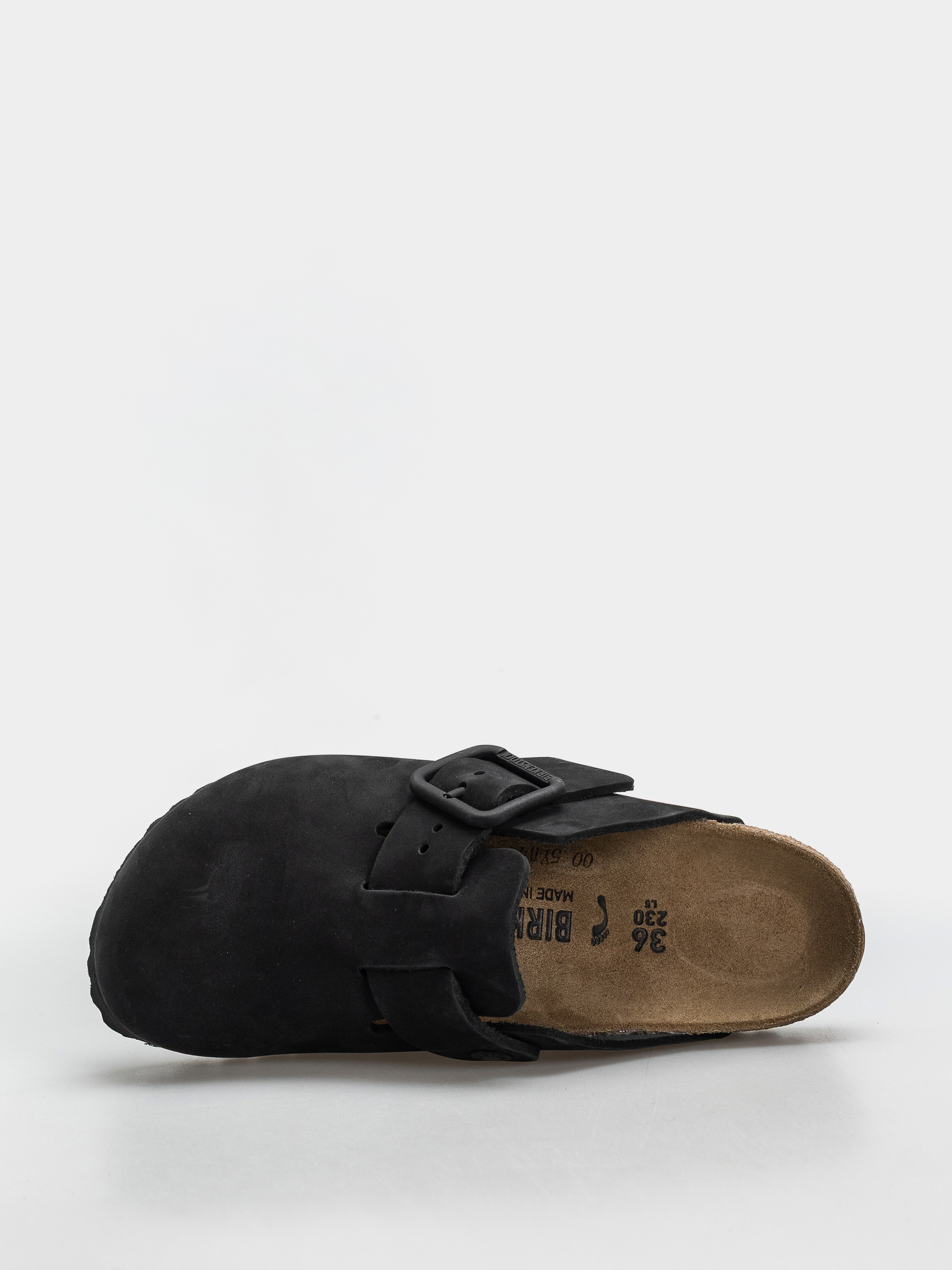Birkenstock Flip Flops Boston Wire Buckle Nubuck Leather Narrow (black)