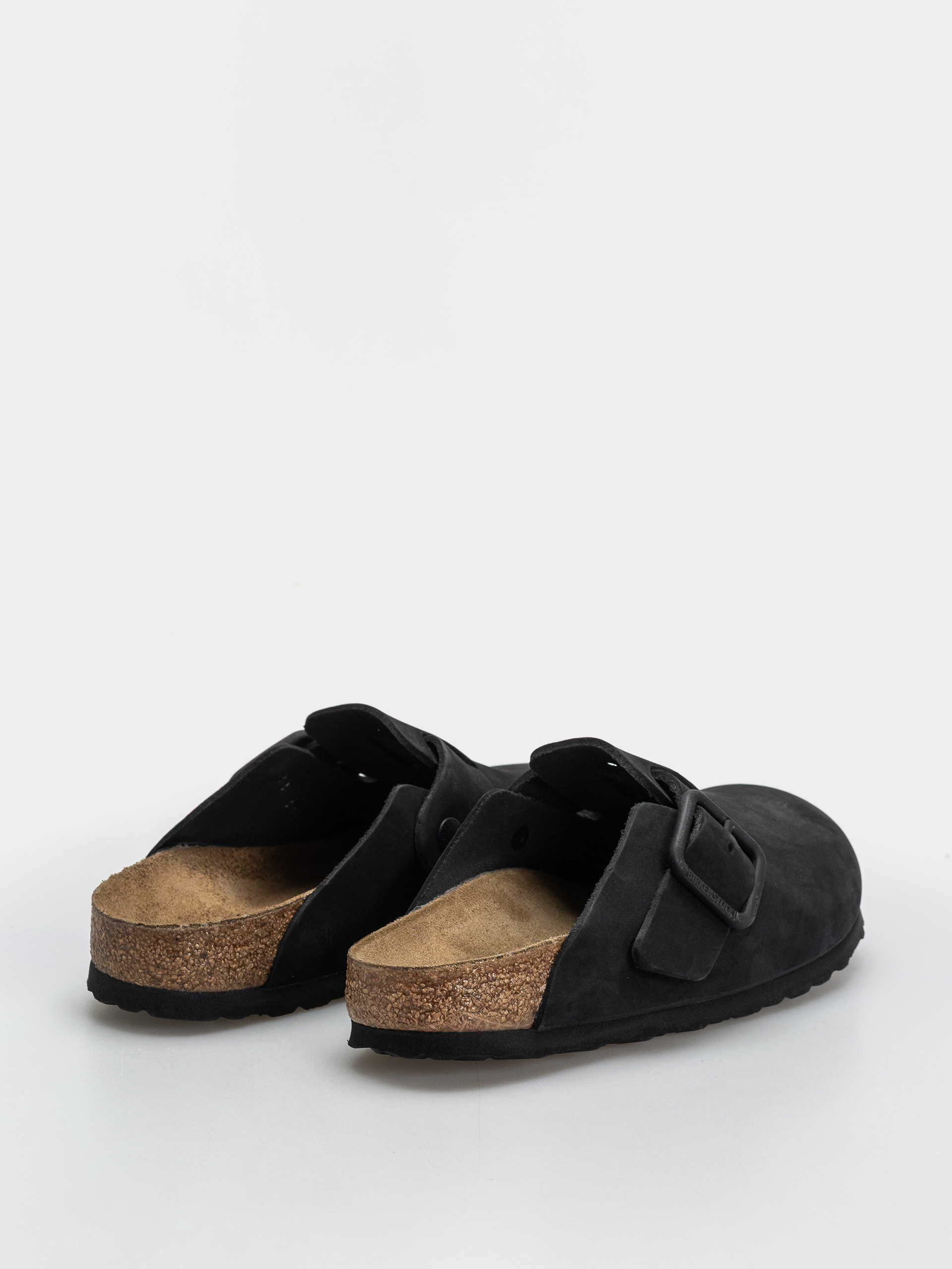 Birkenstock Flip Flops Boston Wire Buckle Nubuck Leather Narrow (black)