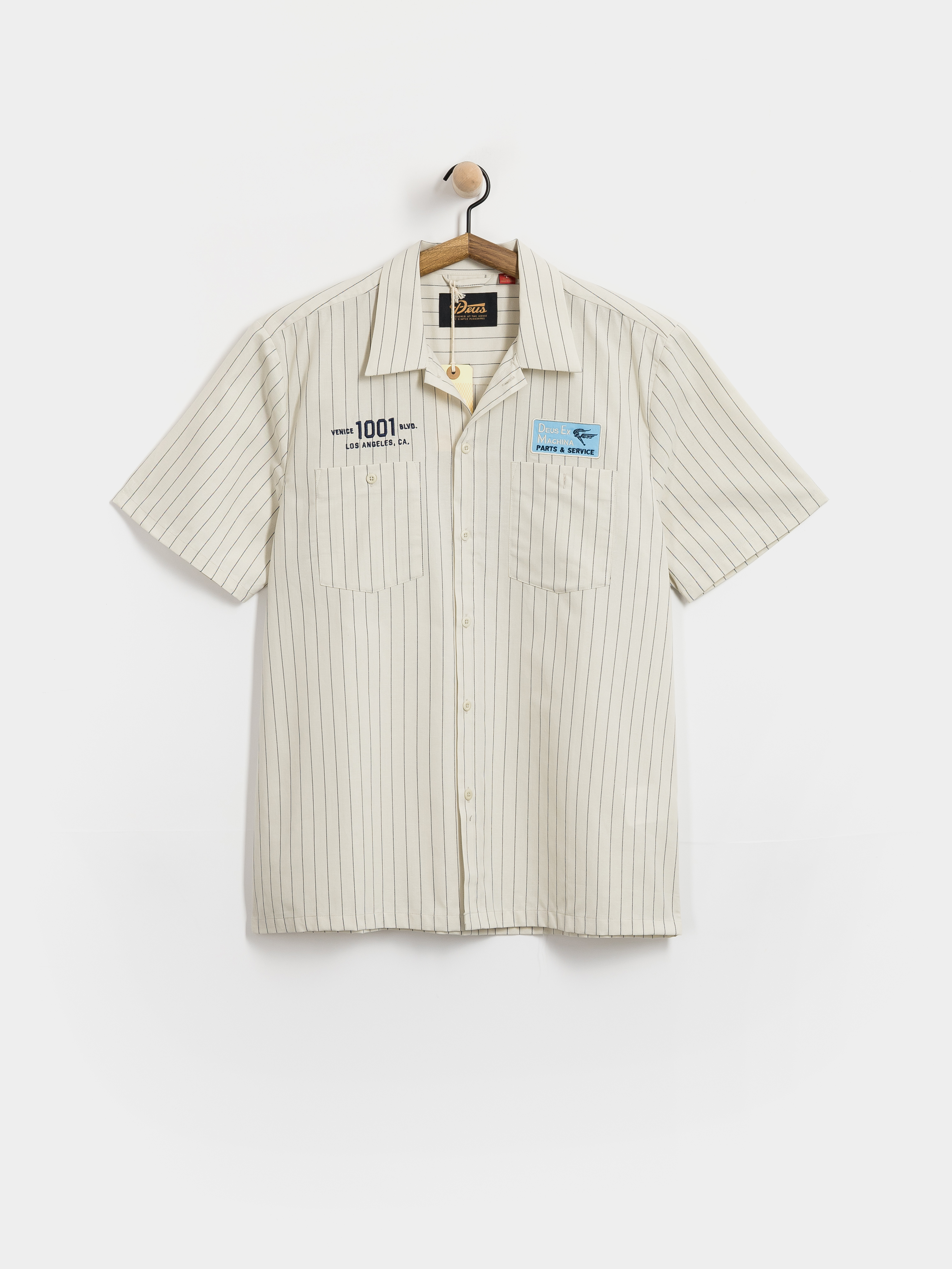 Deus Ex Machina Forecourt Stripe Hemd (dirty white)