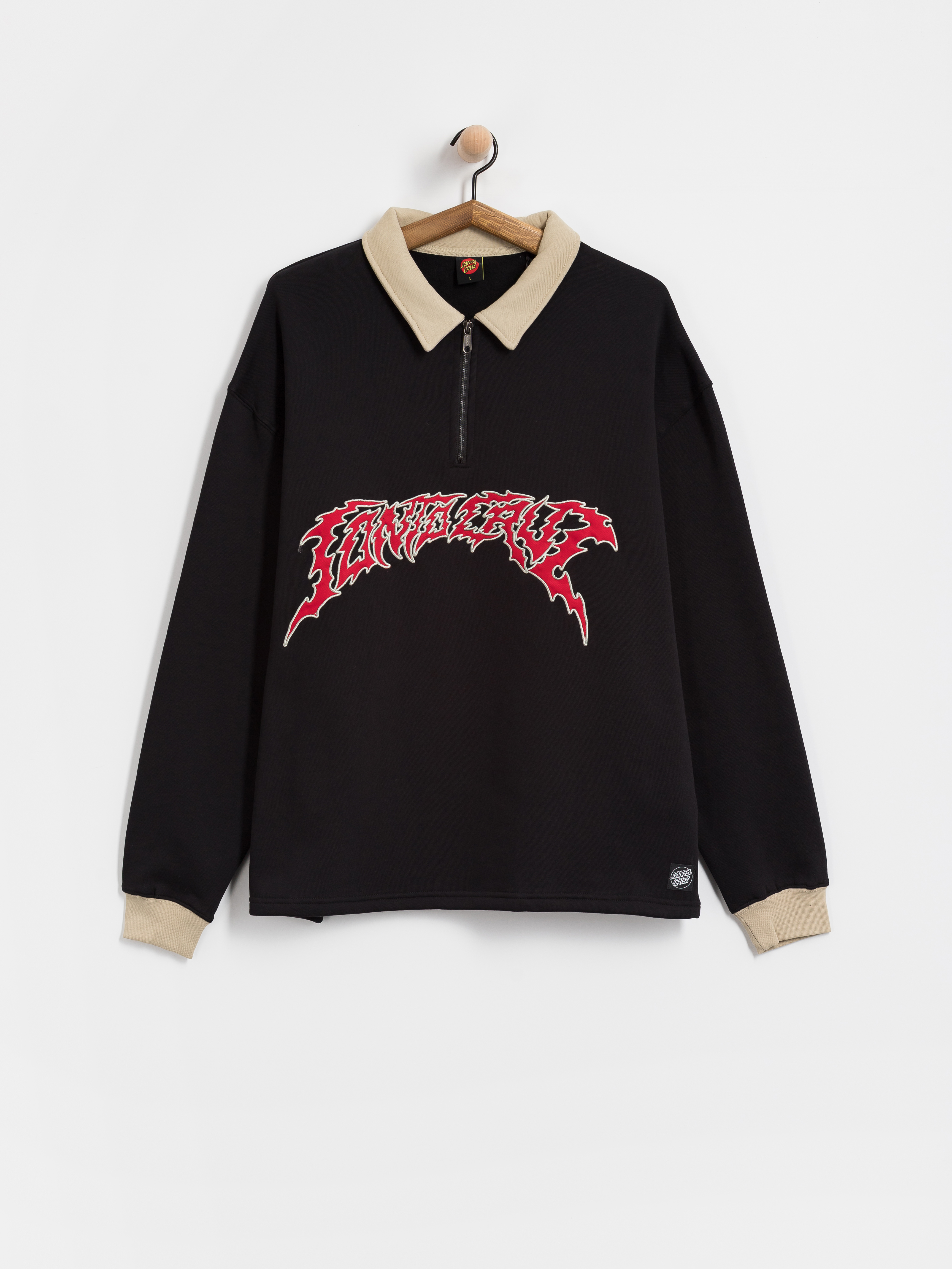 Santa Cruz Out Of Time Strip 1/4 Zip Sweatshirt (black)