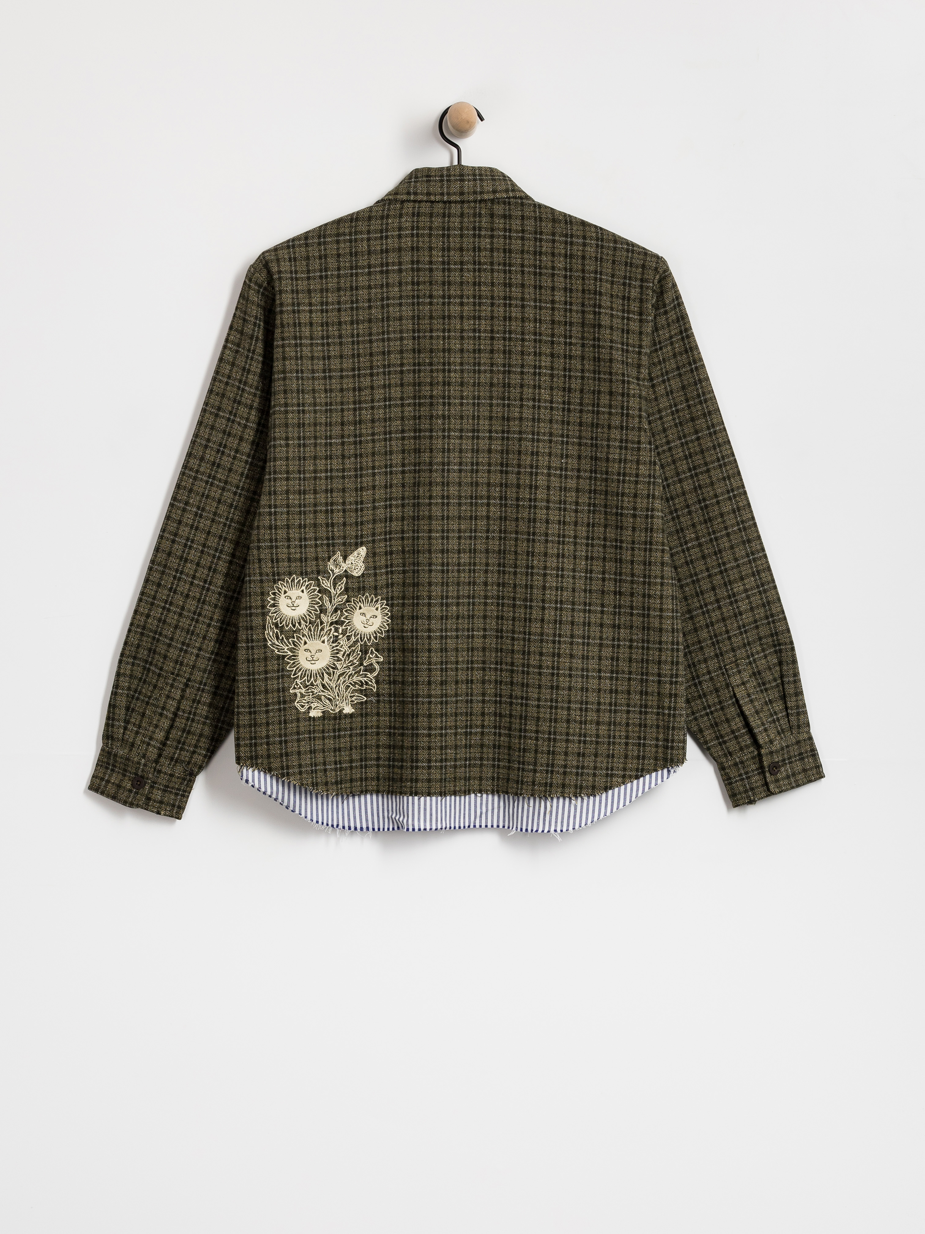 RipNDip Where The Flowers Bloom Flannel Jacke (olive)