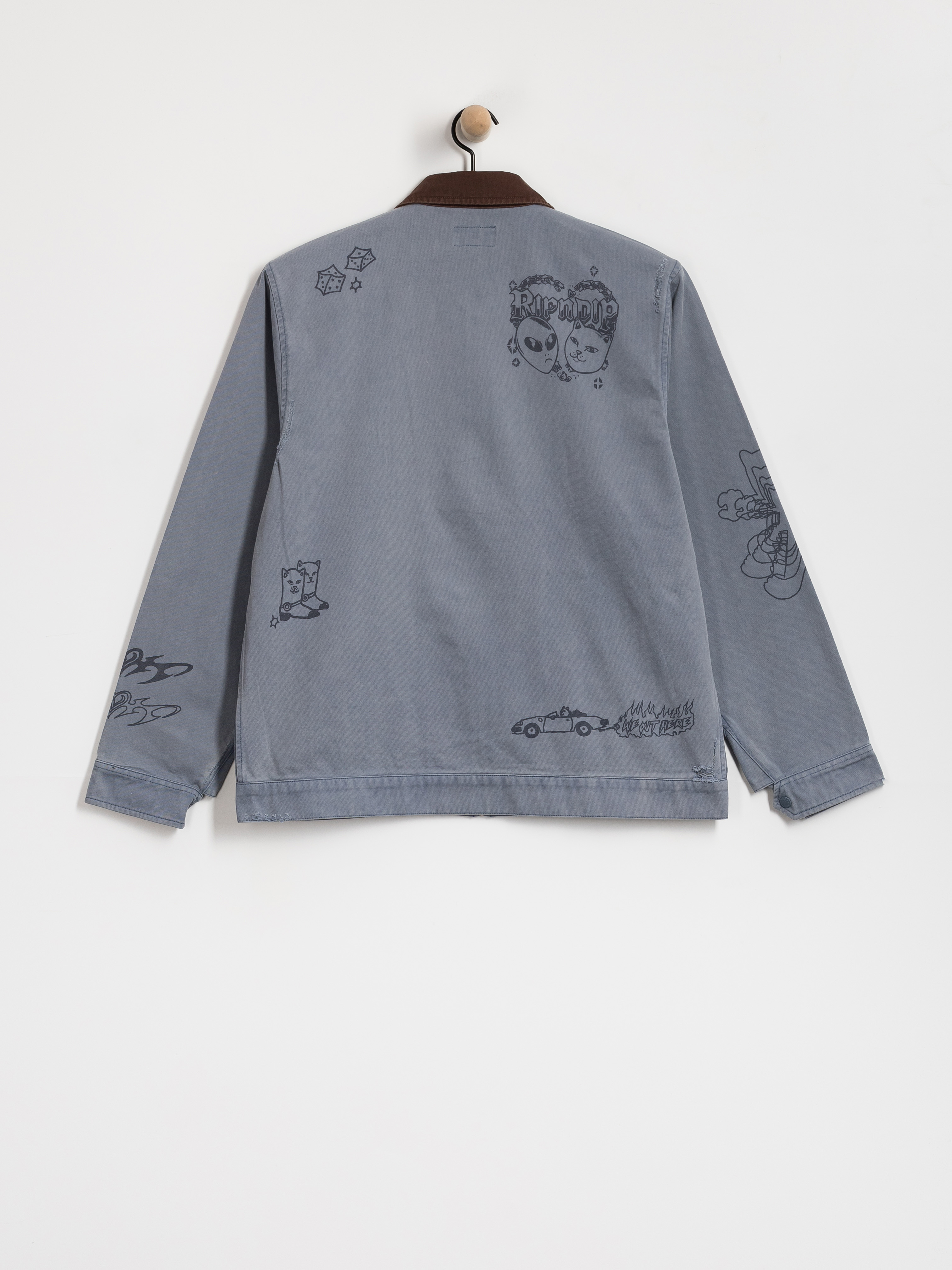 RipNDip Westside Zip Up Work Jacket - blue (slate) RipNDip Westside Zip Up Work Jacket - blue (slate)