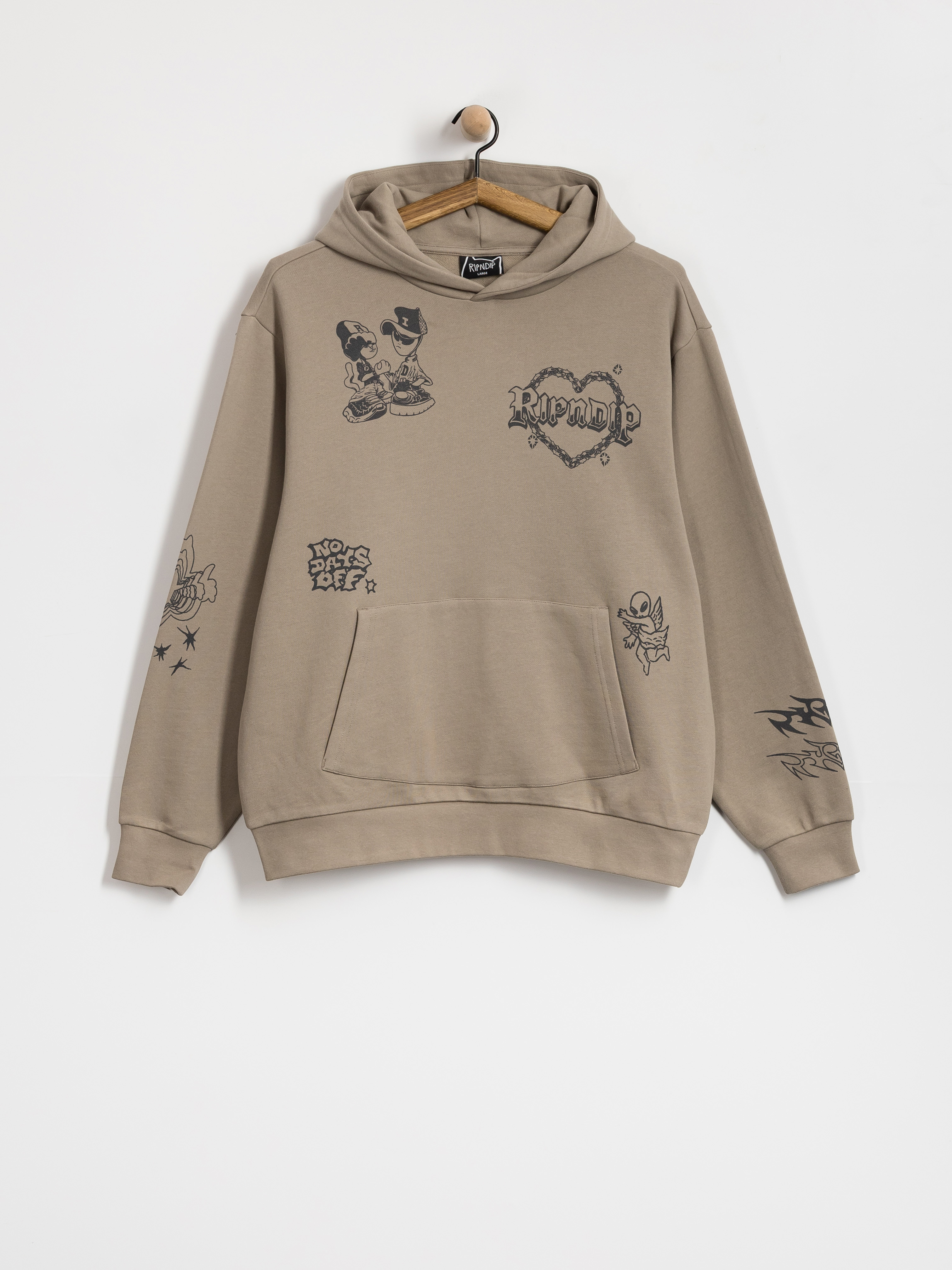 RipNDip Westside Distressed HD Hoodie (dark sand wash)