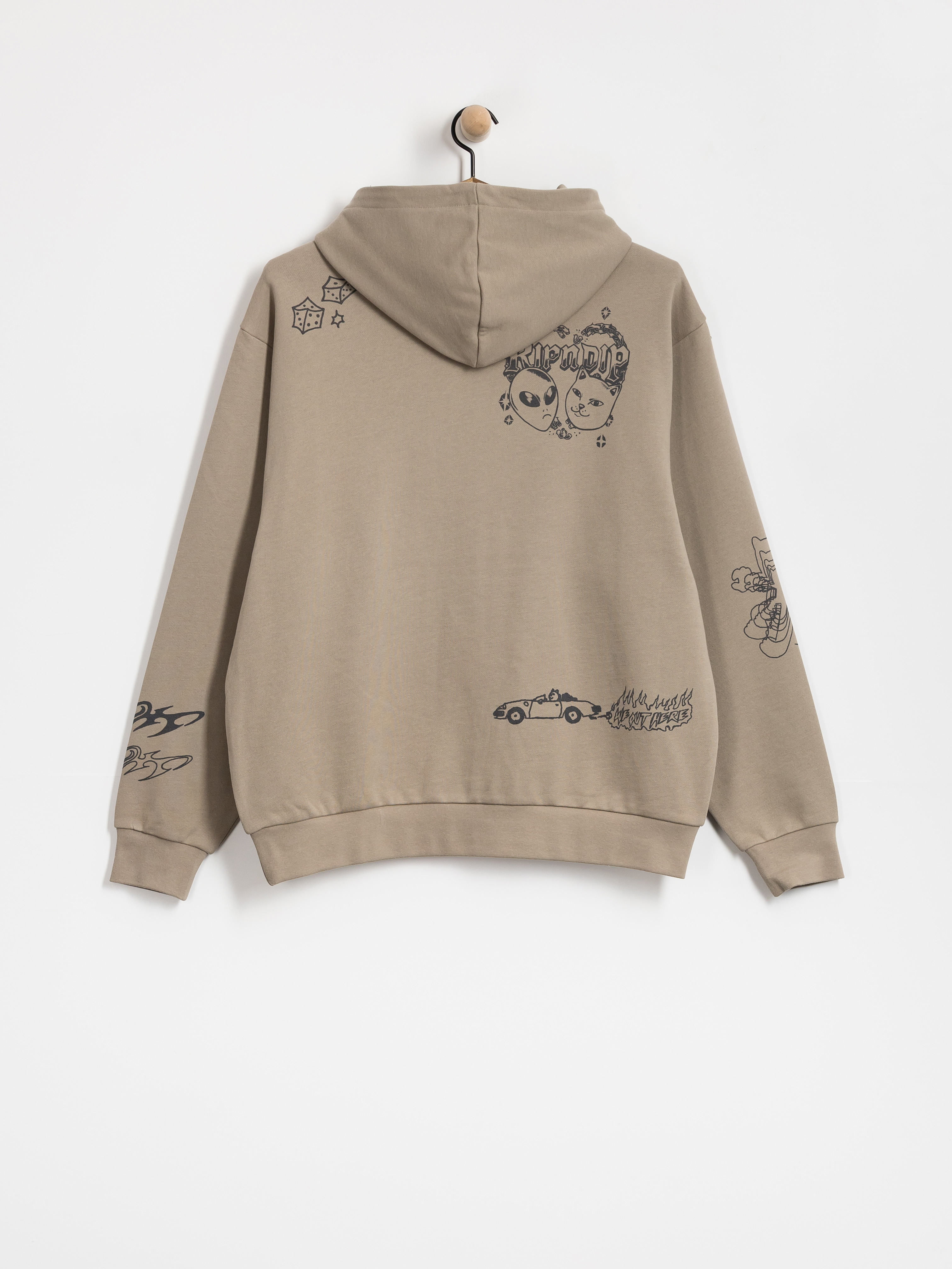 RipNDip Westside Distressed HD Hoodie (dark sand wash)