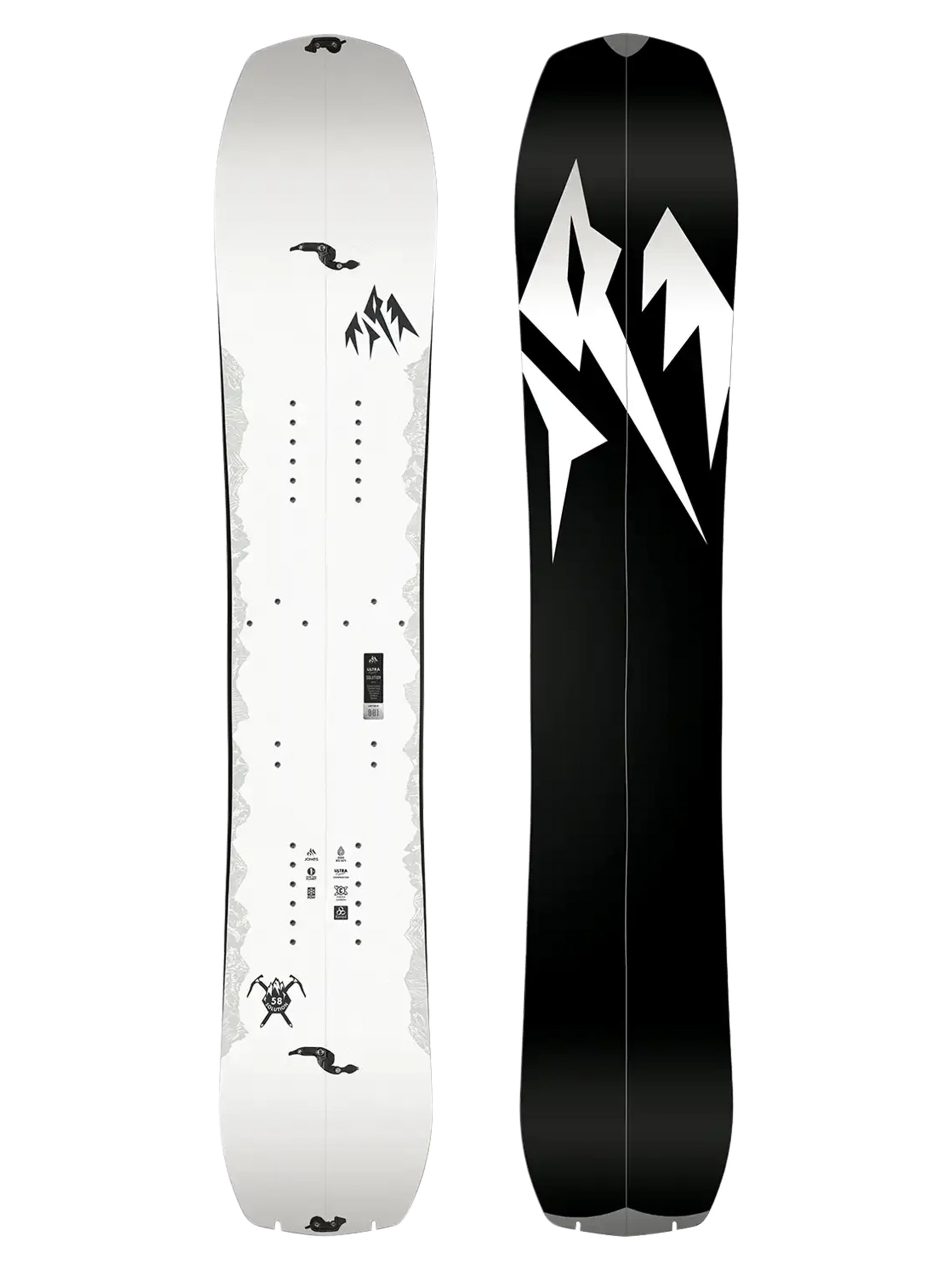 Mens Jones Snowboards Spl Ultralight Solution Splitboard Snowboard (white)