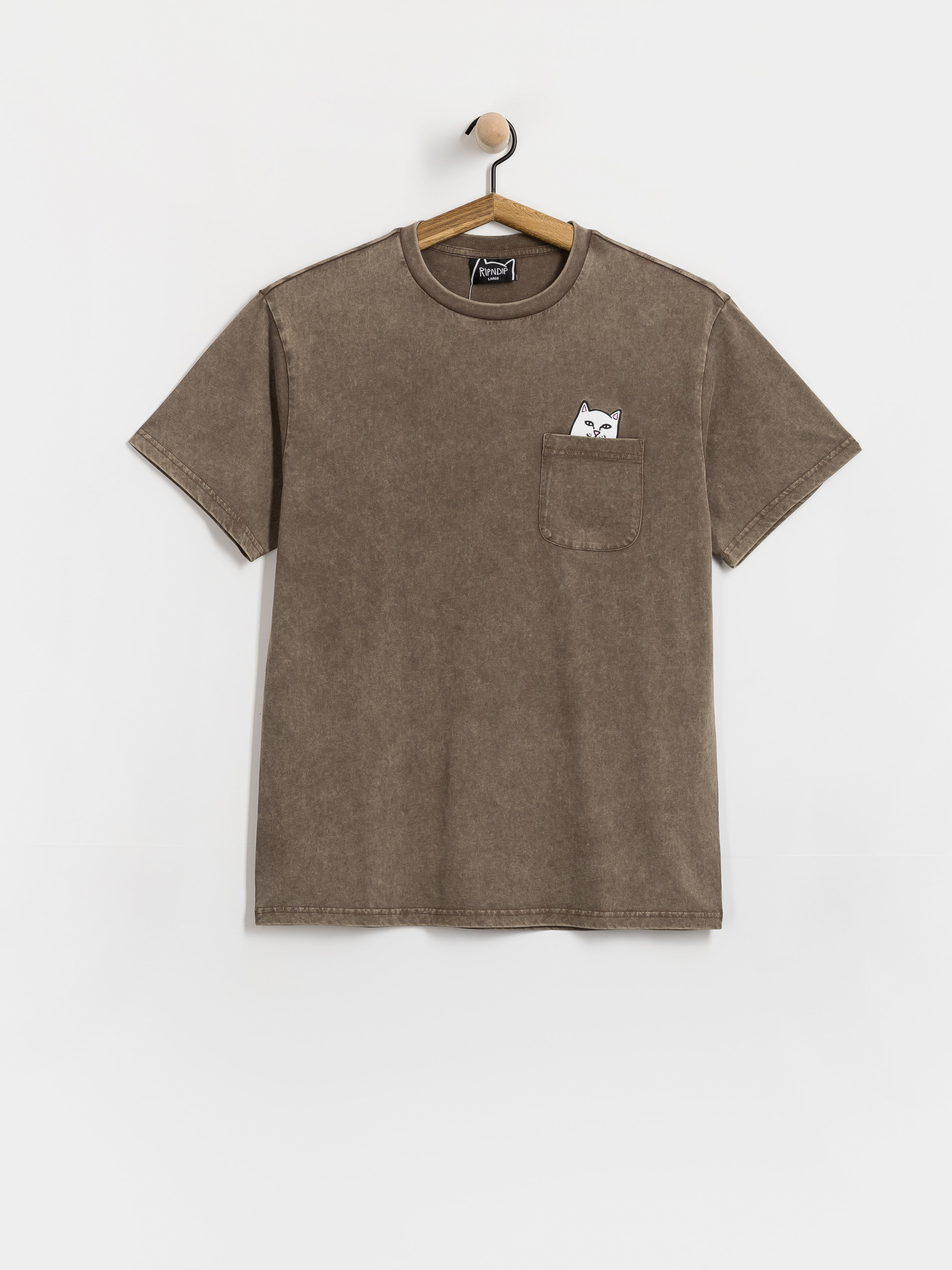 RipNDip T-Shirt Lord Nermal Vintage Pocket (brown vintage wash)