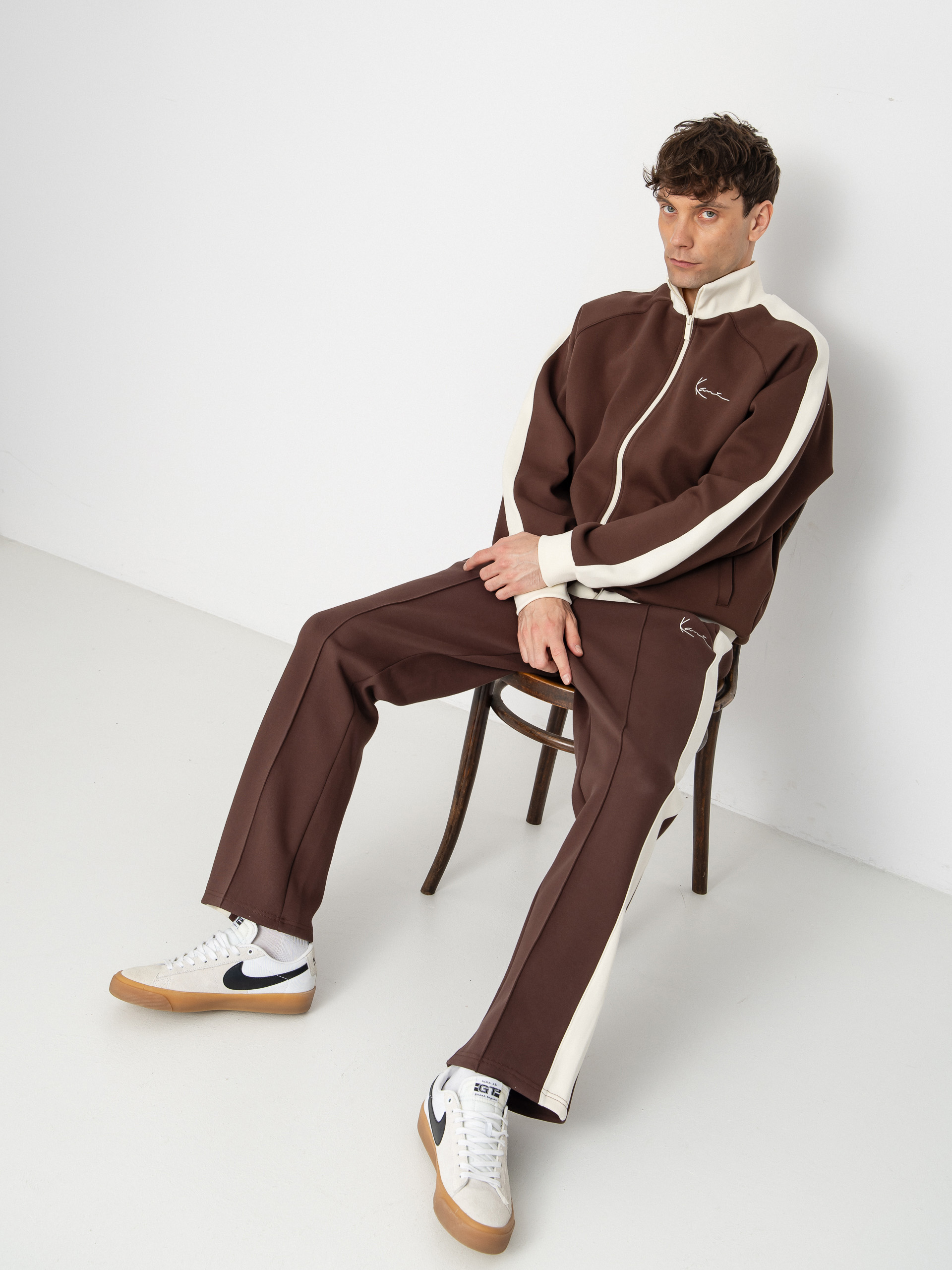 Karl Kani Signature Sidestripe Pique Sweatshirt (brown)