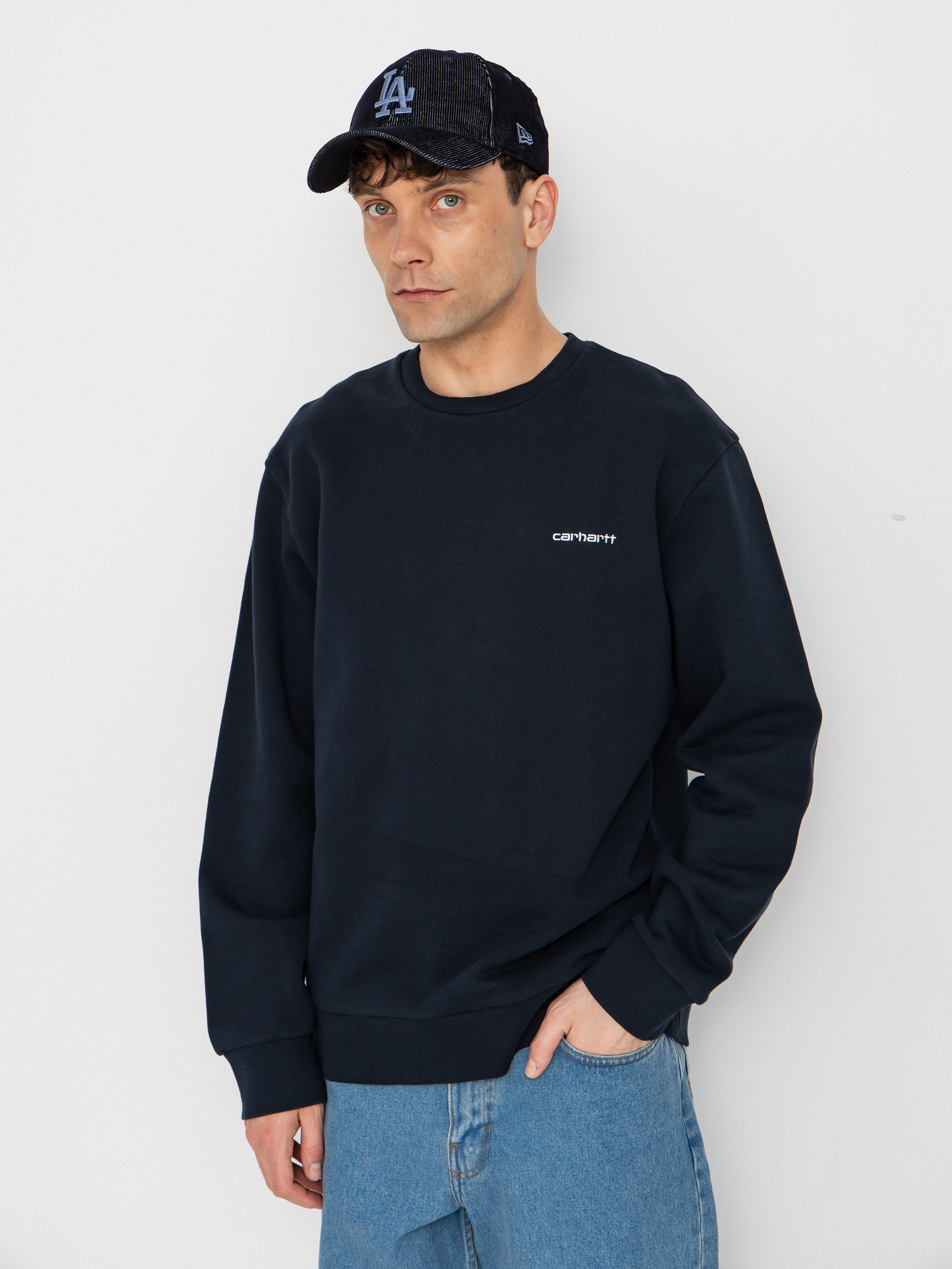 Carhartt WIP Script Embroidery Sweatshirt (deep night/white)