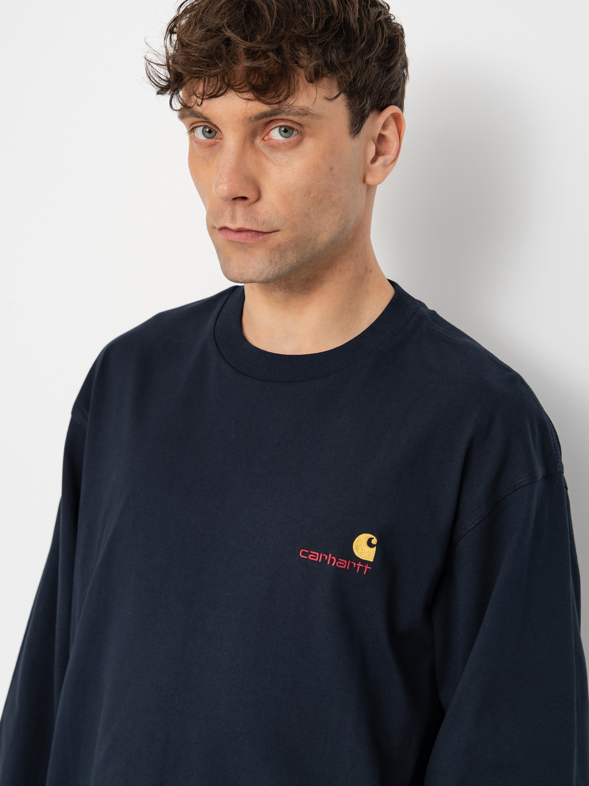 Carhartt WIP Longsleeve American Script (deep night)