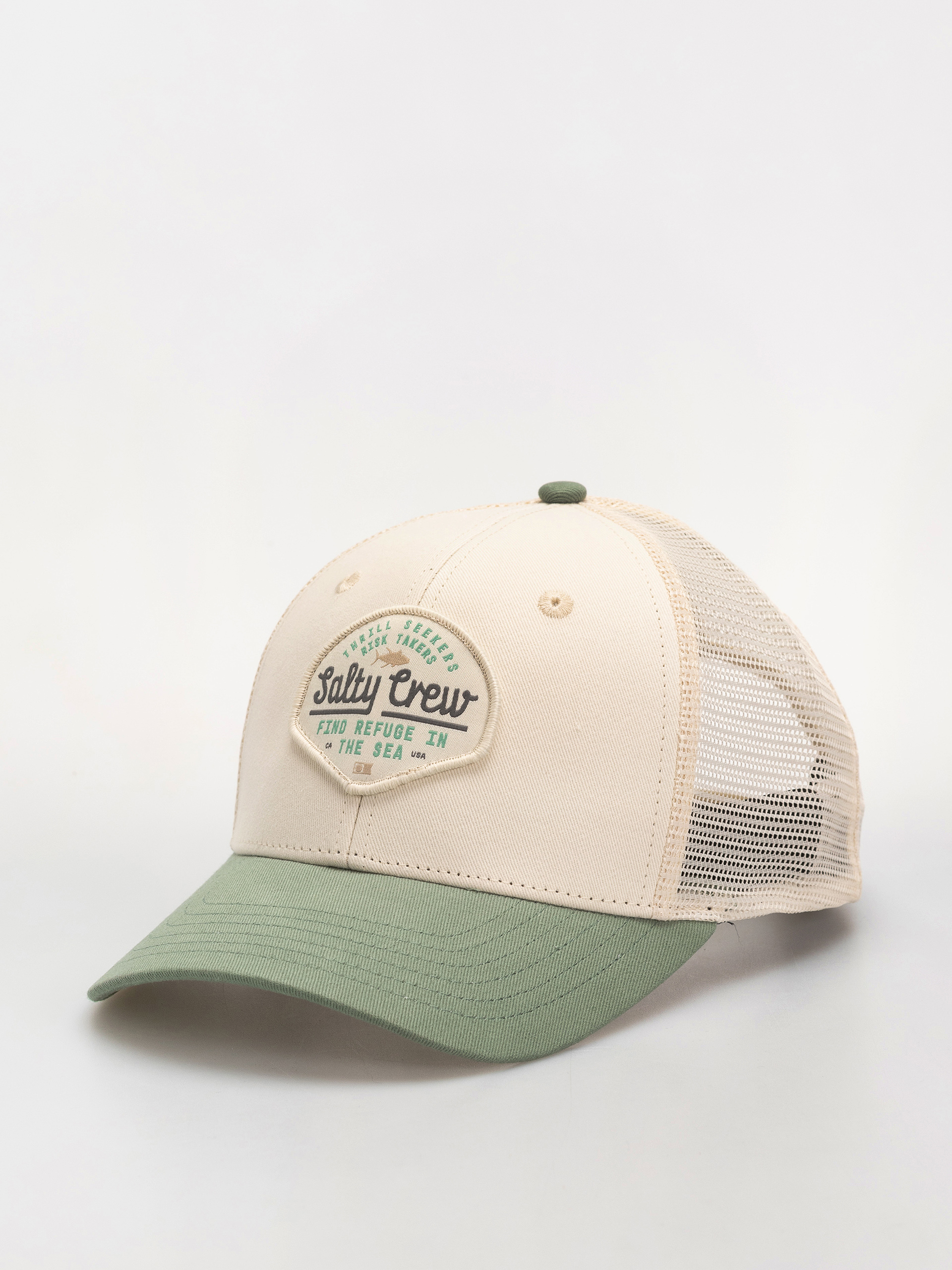 Salty Crew Cap Border Trucker (off white/mid green)