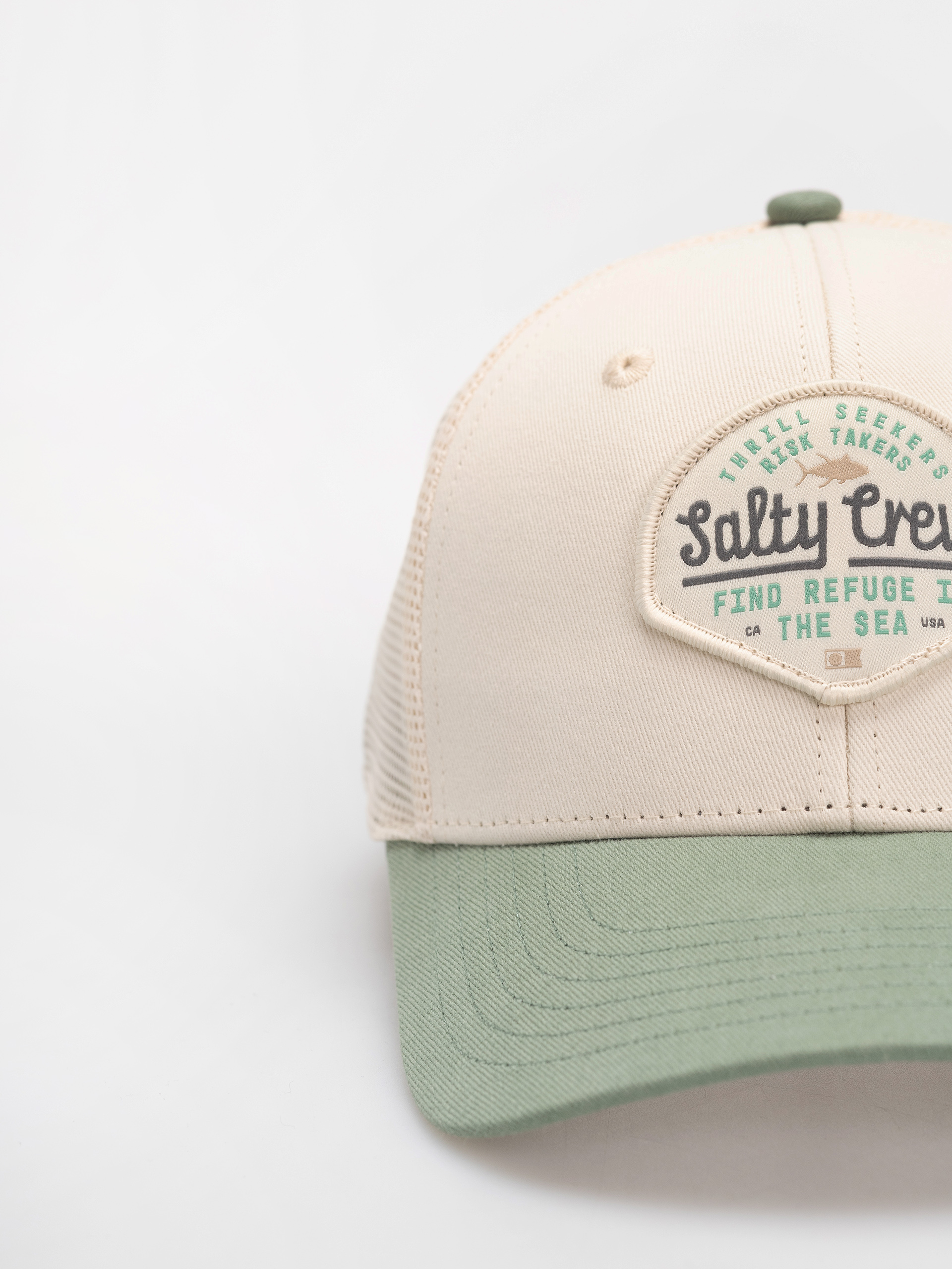 Salty Crew Cap Border Trucker (off white/mid green)